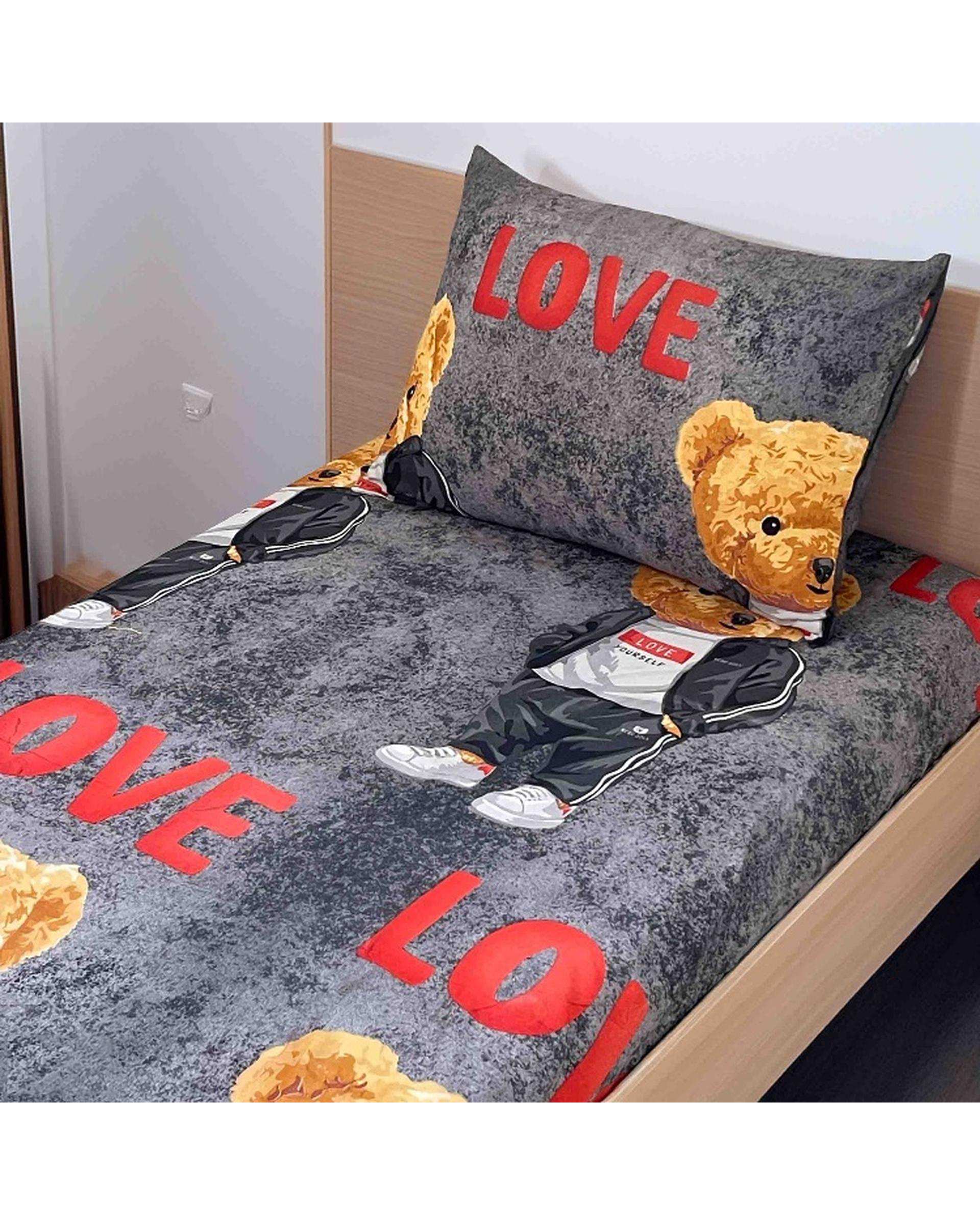 سرویس خواب یک نفره 3 تکه طوسی تیره مانیکا هوم Monica Home مدل لئو