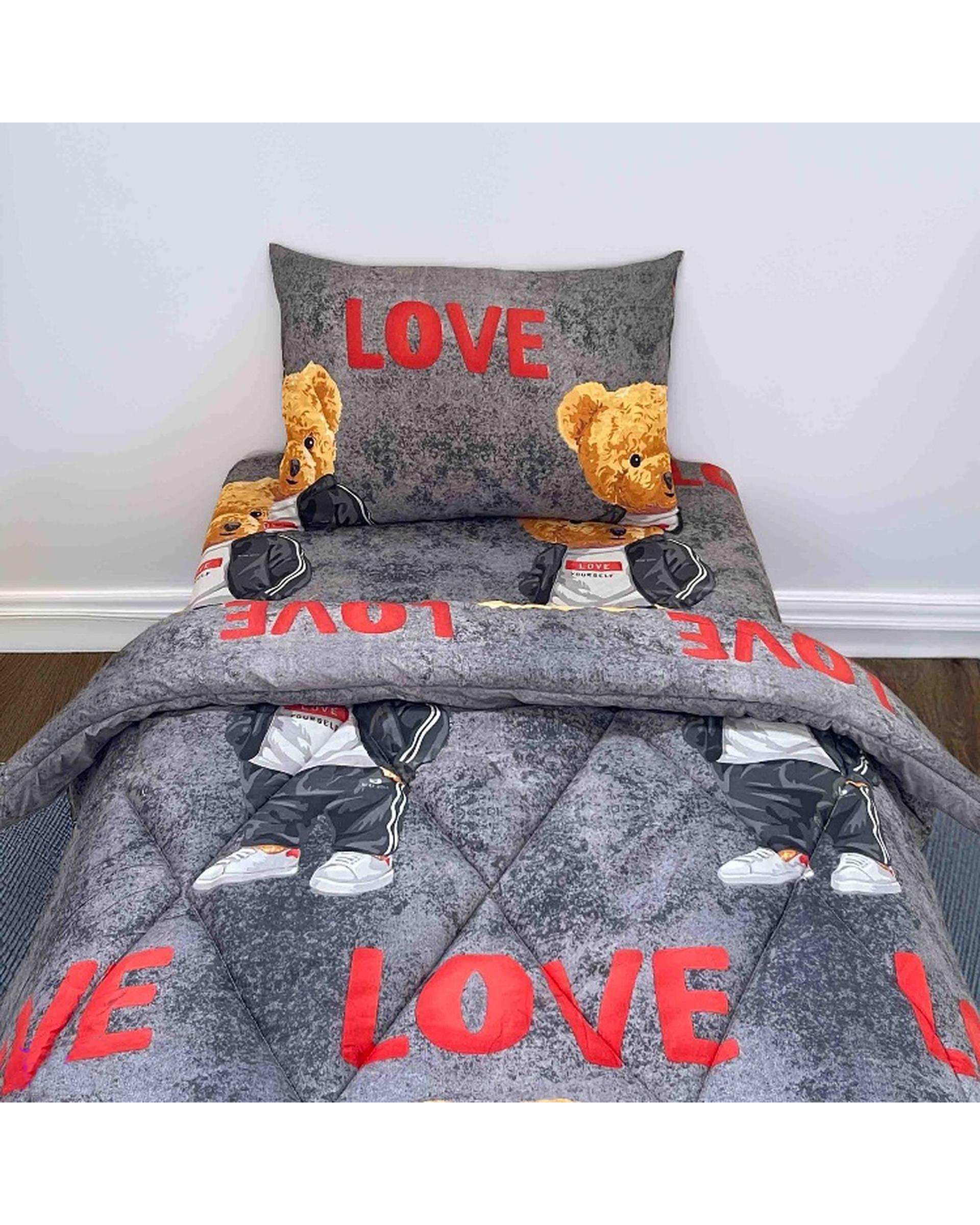 سرویس خواب یک نفره 3 تکه طوسی تیره مانیکا هوم Monica Home مدل لئو
