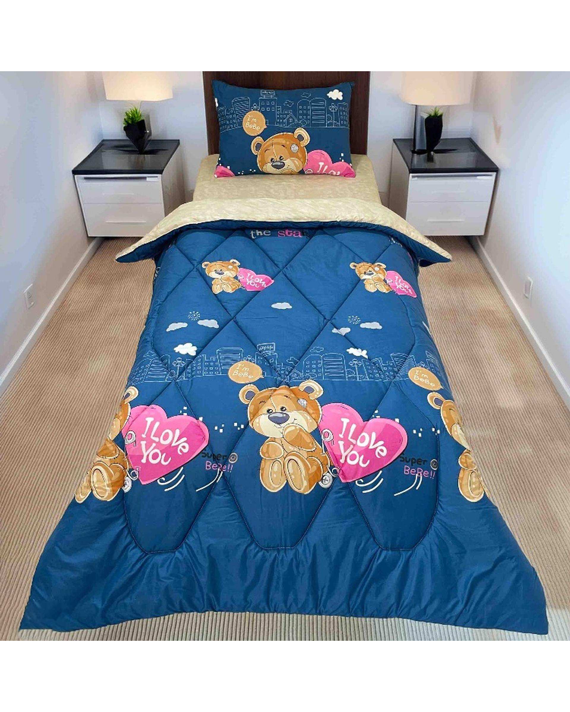 سرویس خواب یک نفره 3 تکه آبی تیره مانیکا هوم Monica Home مدل دال 7