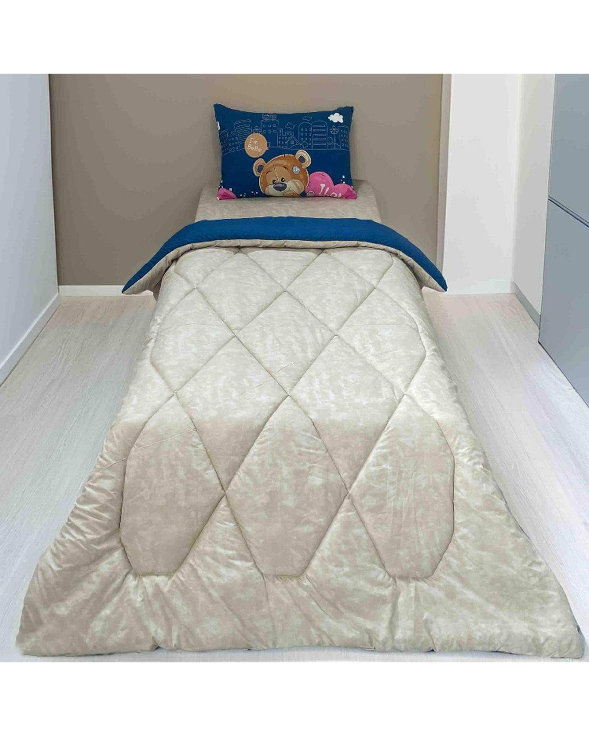 سرویس خواب یک نفره 3 تکه آبی تیره مانیکا هوم Monica Home مدل دال 7