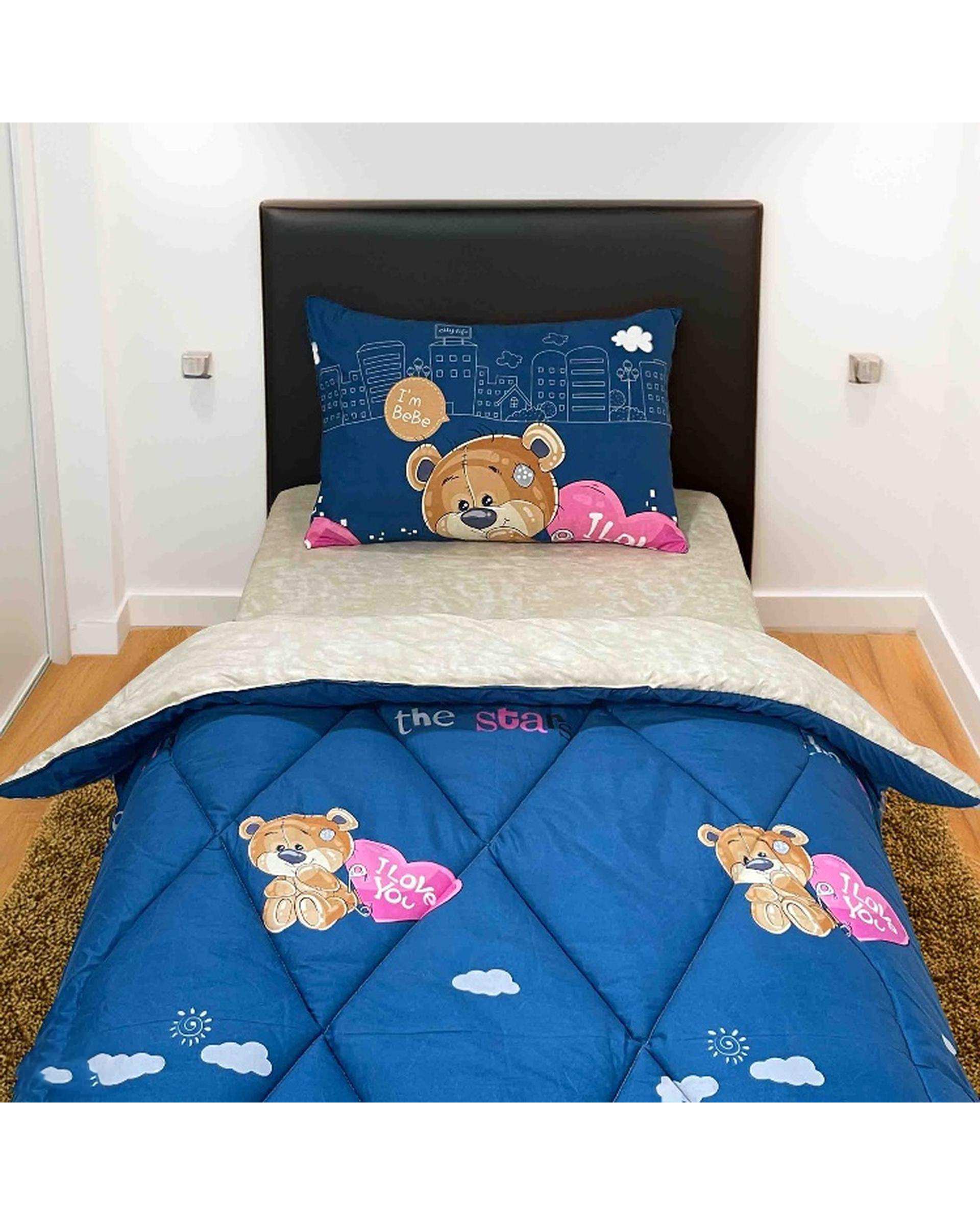 سرویس خواب یک نفره 3 تکه آبی تیره مانیکا هوم Monica Home مدل دال 7