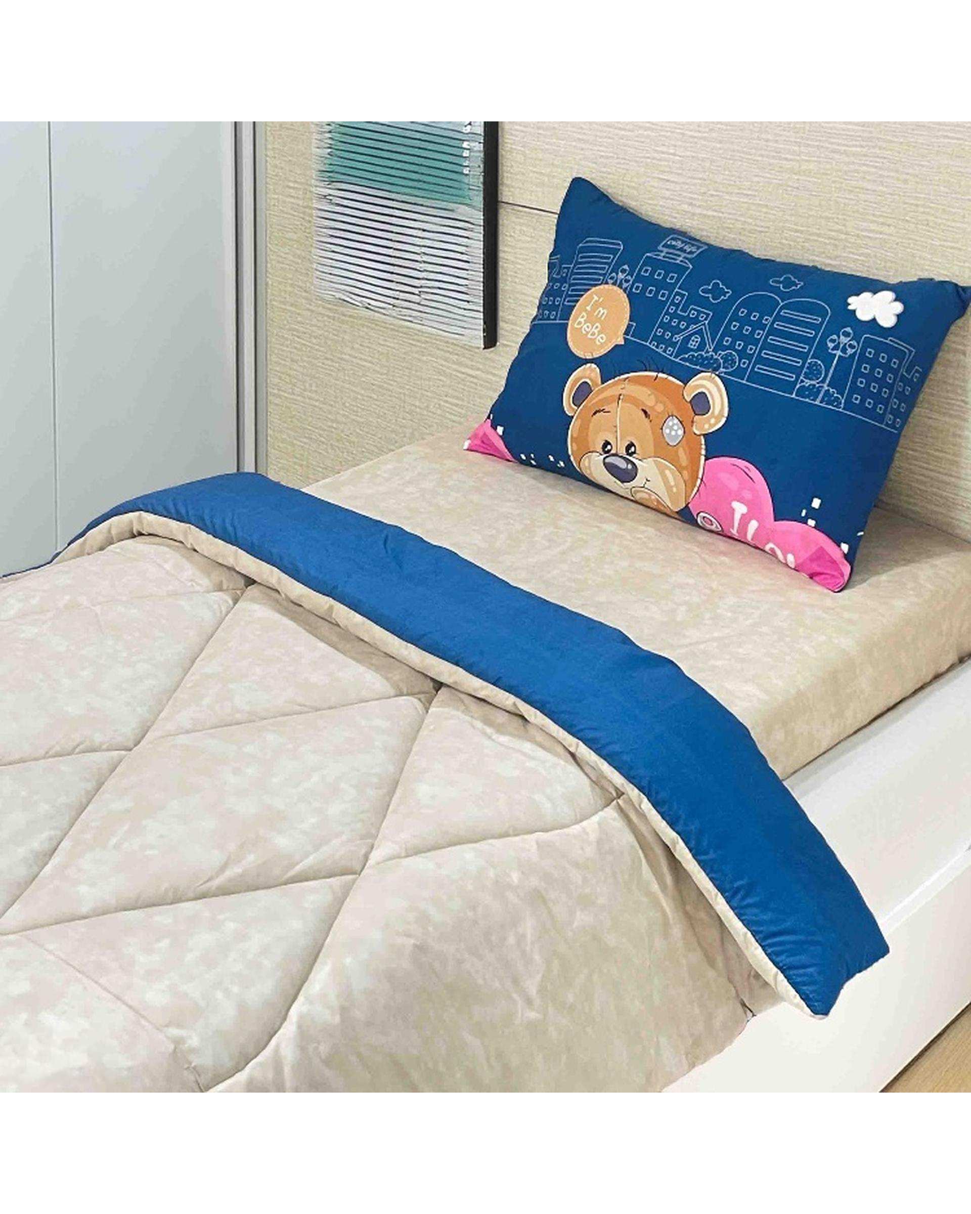 سرویس خواب یک نفره 3 تکه آبی تیره مانیکا هوم Monica Home مدل دال 7