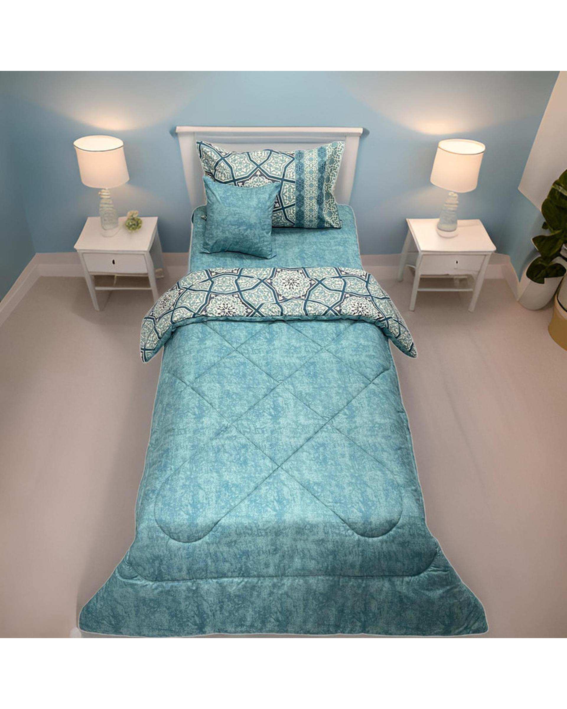 سرویس خواب یک نفره 4 تکه سبز مانیکا هوم Monica Home مدل لاریسا