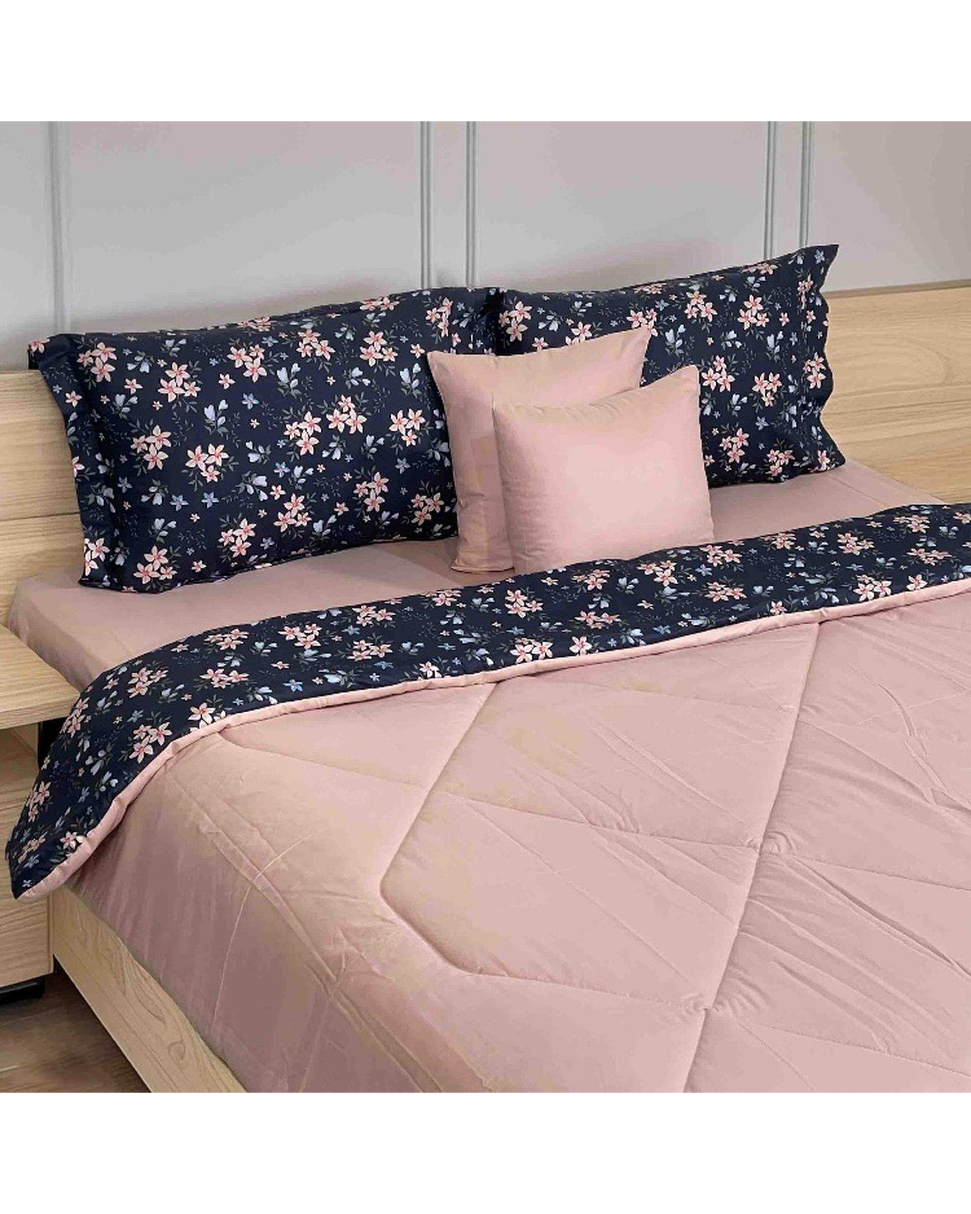 سرویس خواب دو نفره 6 تکه صورتی پاستیلی مانیکا هوم Monica Home مدل رایتن