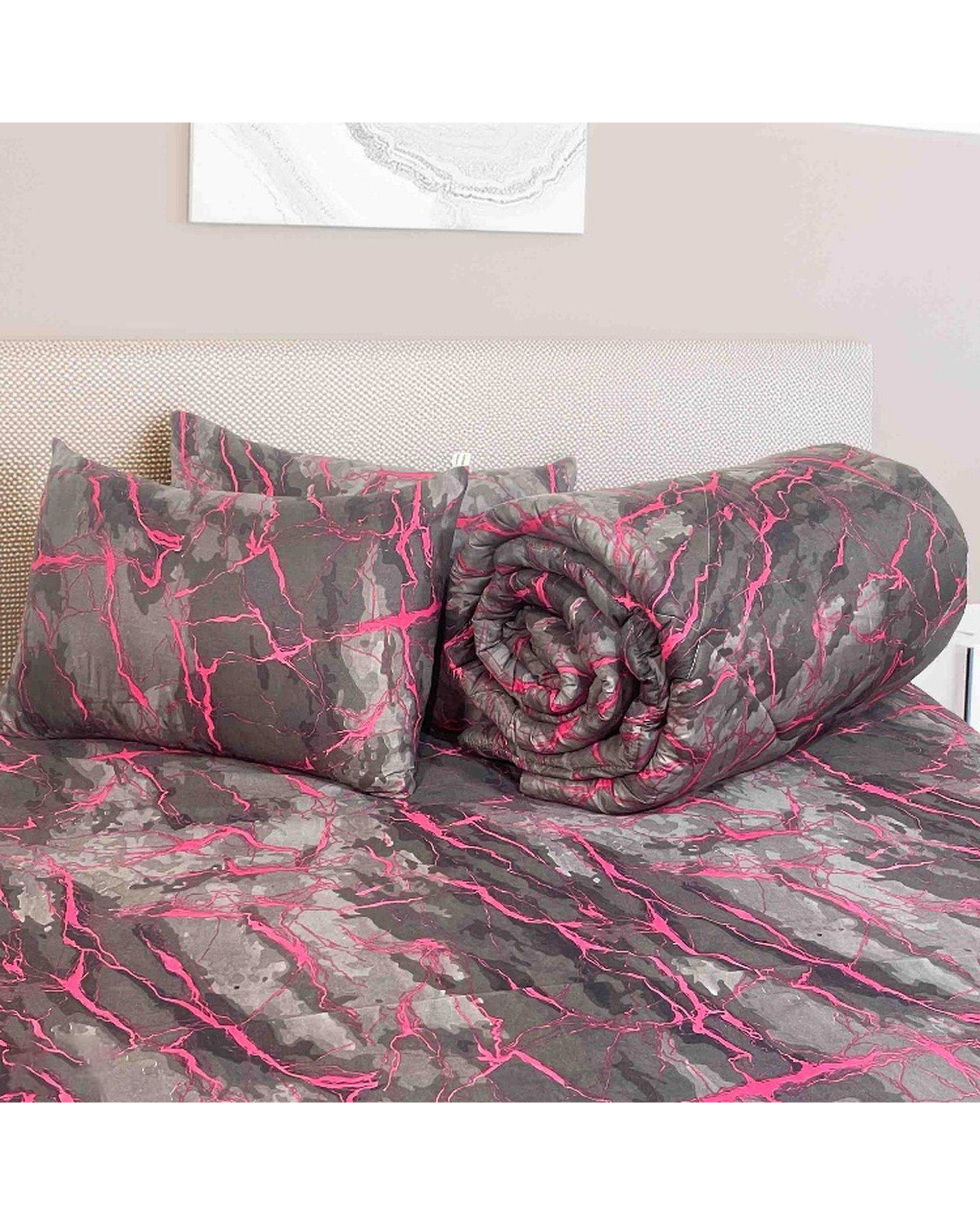 سرویس خواب دو نفره 4 تکه سرخابی مانیکا هوم Monica Home مدل ماربل