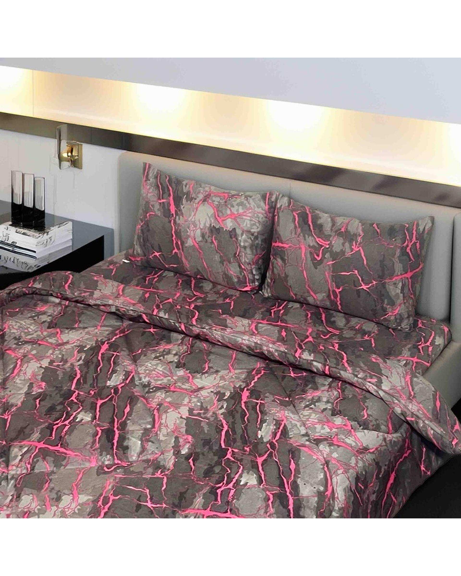 سرویس خواب دو نفره 4 تکه سرخابی مانیکا هوم Monica Home مدل ماربل