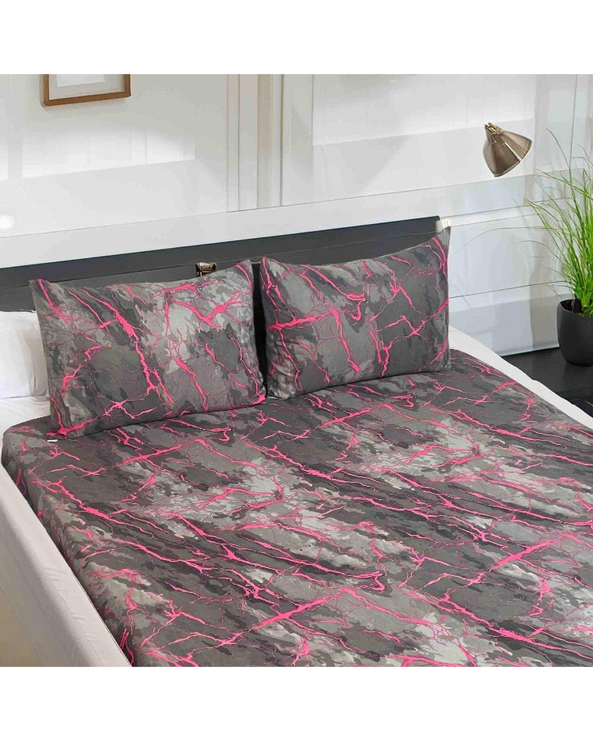 سرویس خواب دو نفره 4 تکه سرخابی مانیکا هوم Monica Home مدل ماربل