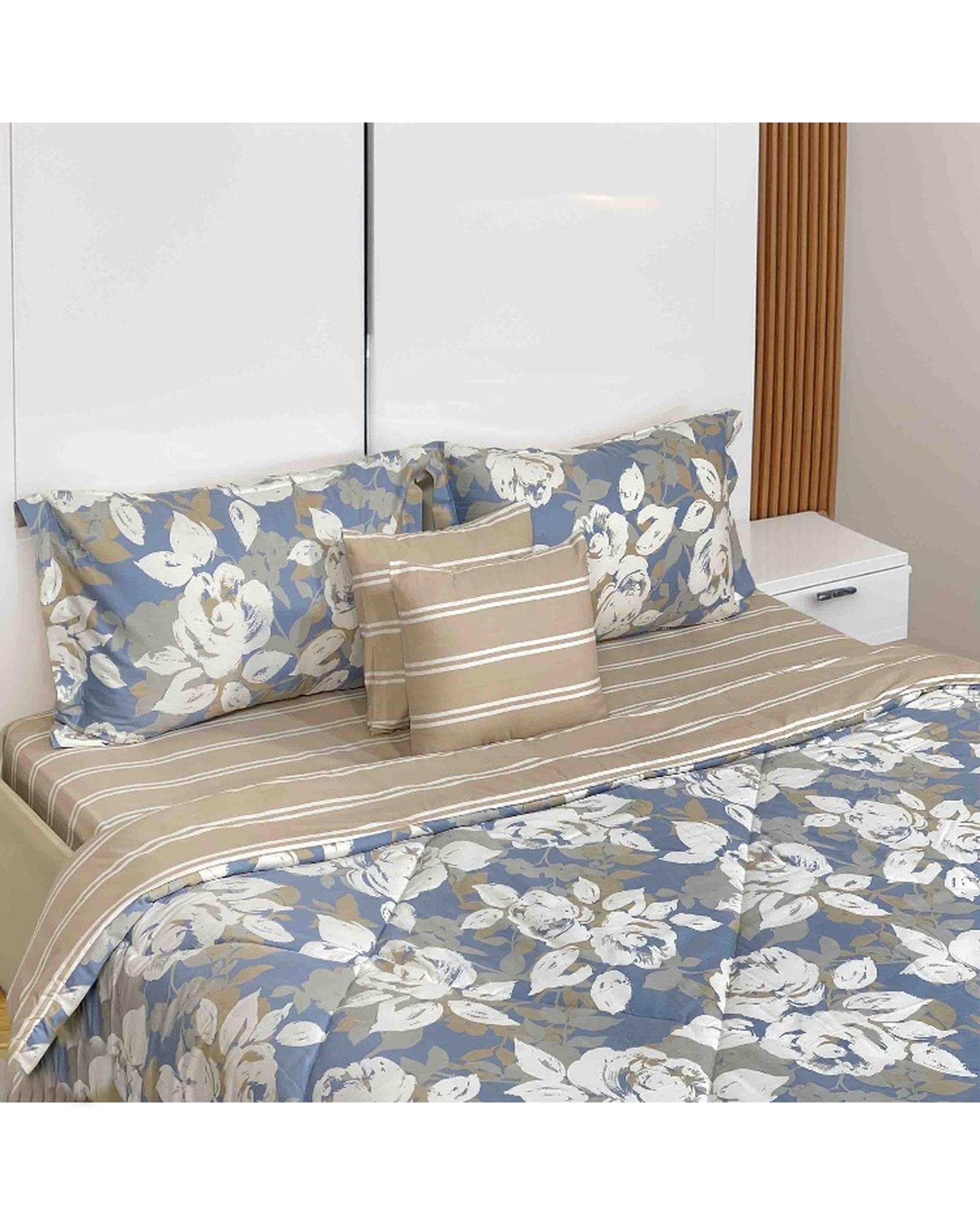 سرویس خواب یک نفره 4 تکه کرم مانیکا هوم Monica Home مدل لوتوس