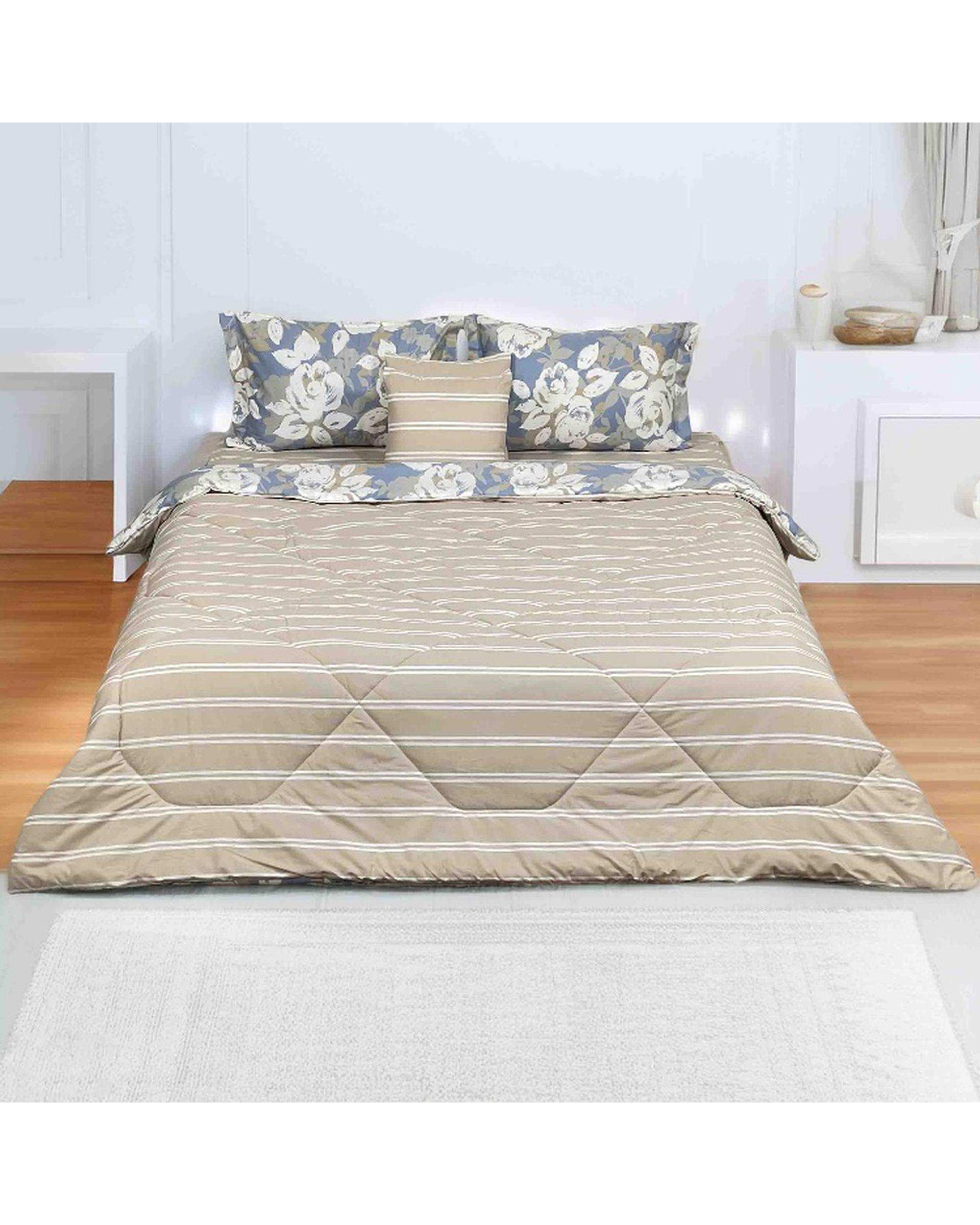 سرویس خواب یک نفره 4 تکه کرم مانیکا هوم Monica Home مدل لوتوس