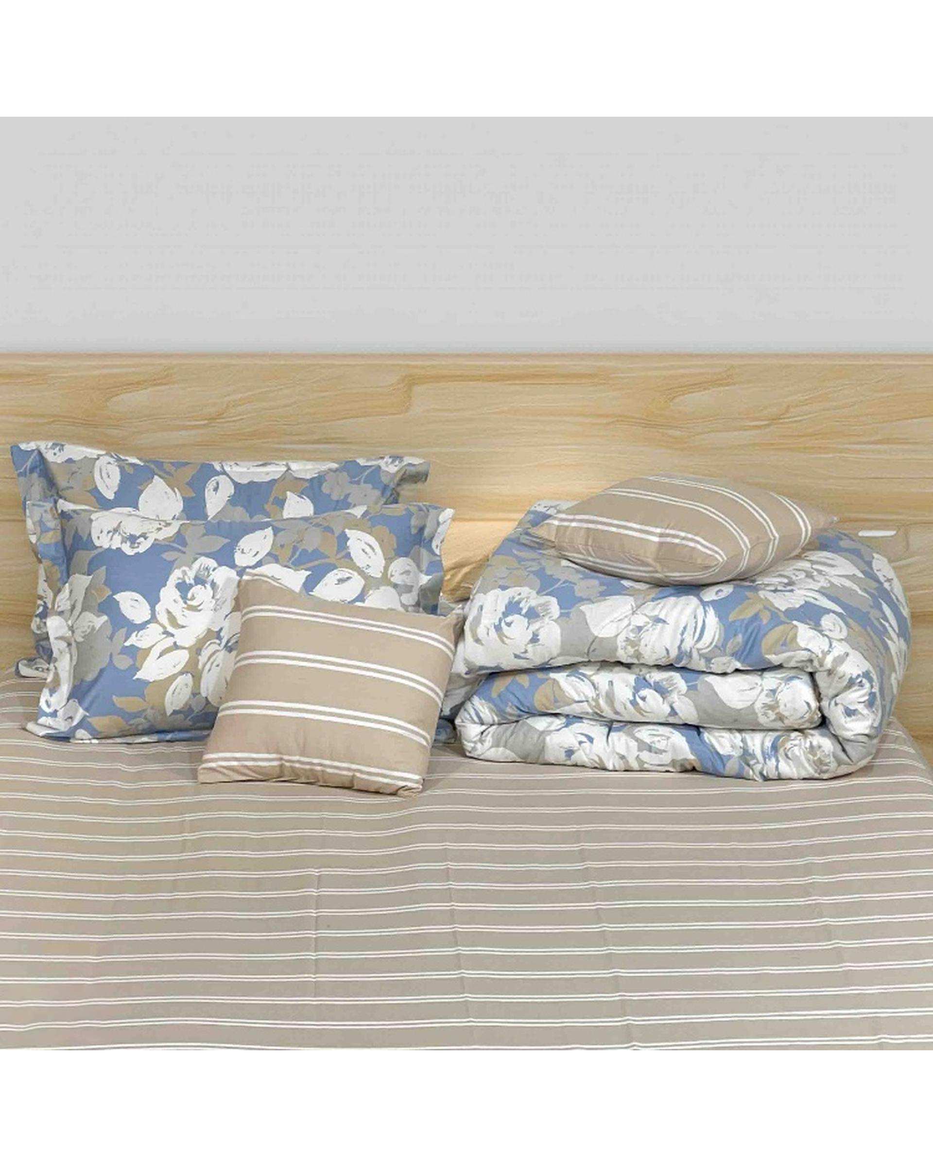 سرویس خواب یک نفره 4 تکه کرم مانیکا هوم Monica Home مدل لوتوس