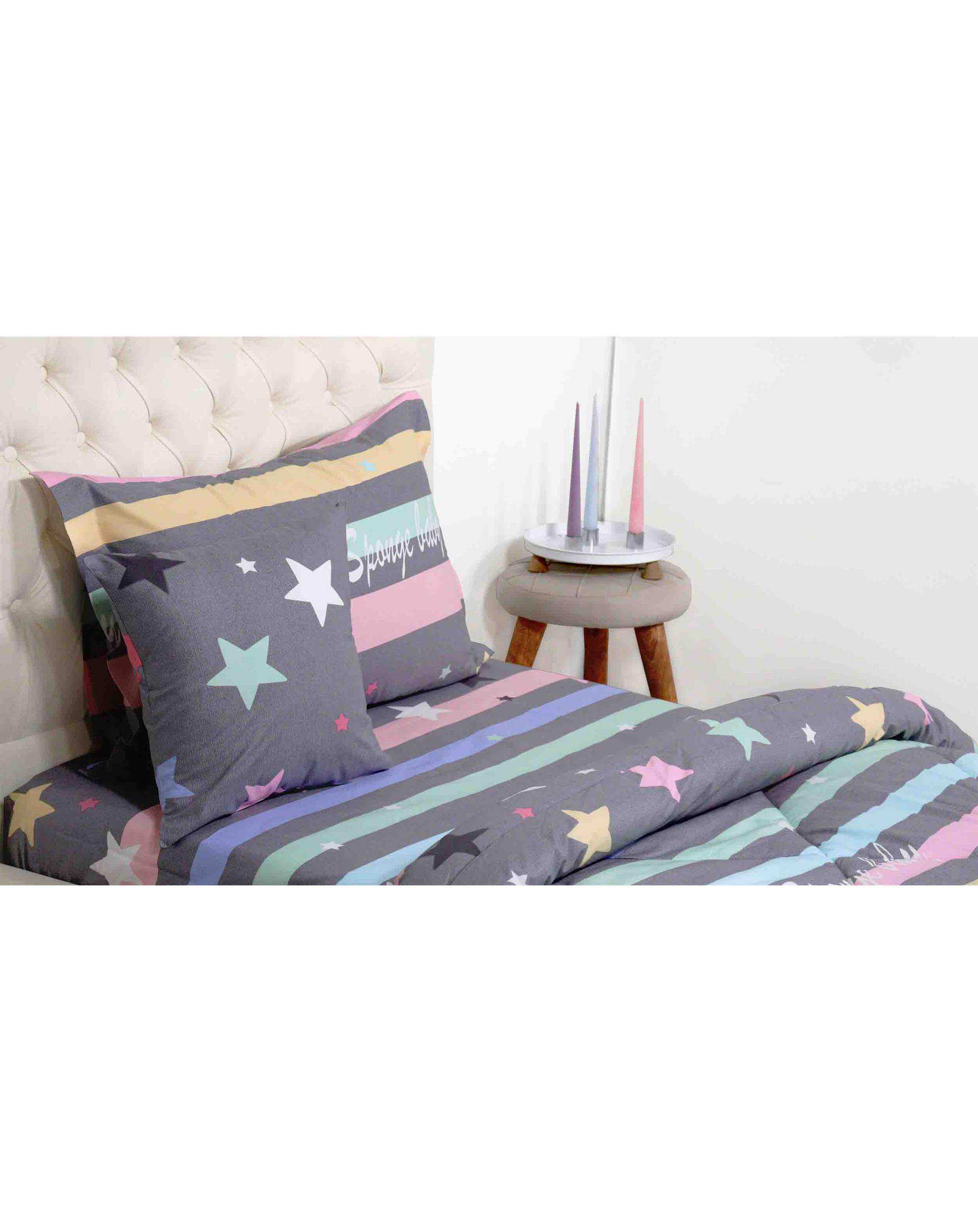 سرویس خواب یک نفره ۴ تکه طوسی مانیکا هوم Monica Home مدل Bagra