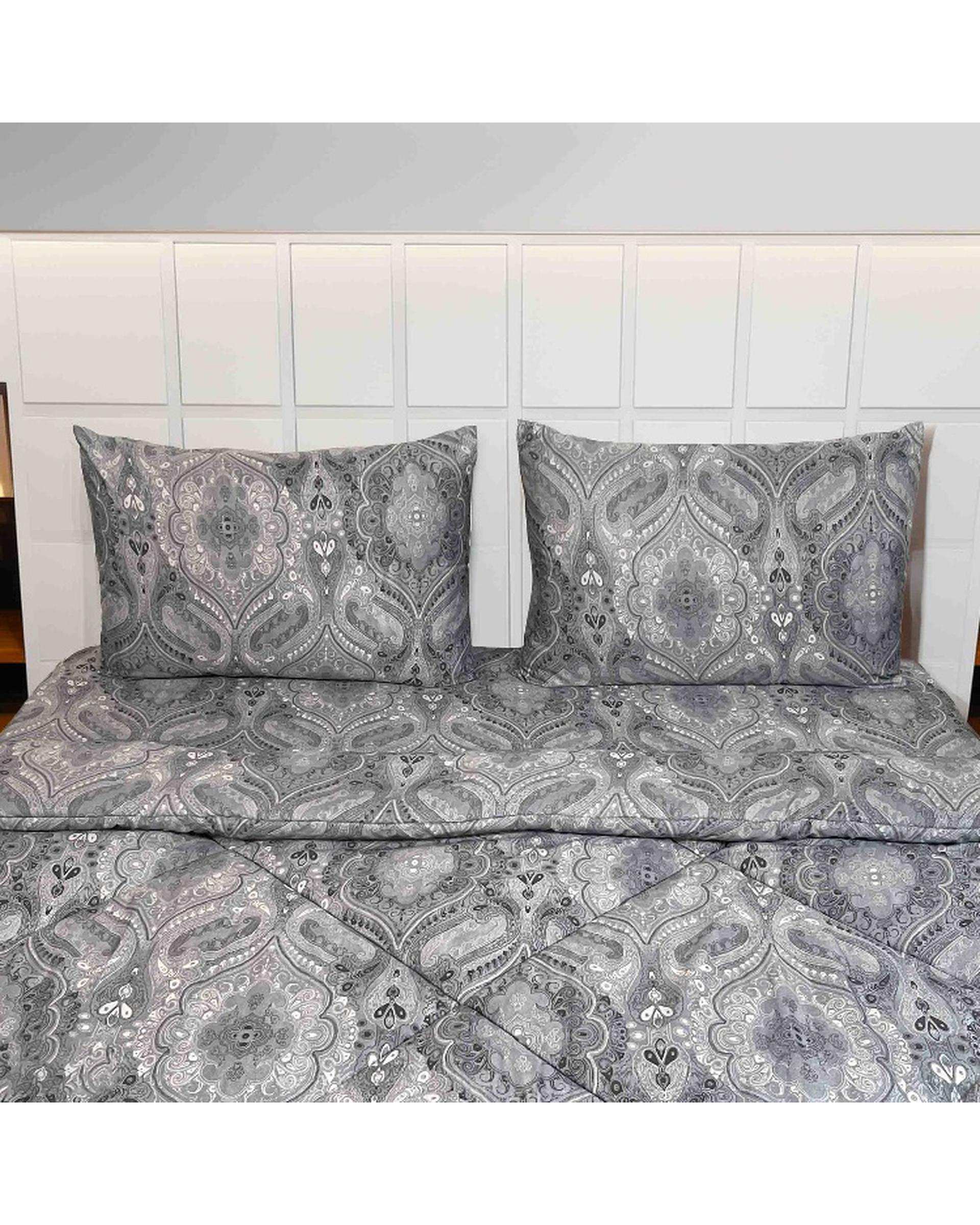 سرویس خواب یک نفره 3 تکه طوسی مانیکا هوم Monica Home مدل آسو