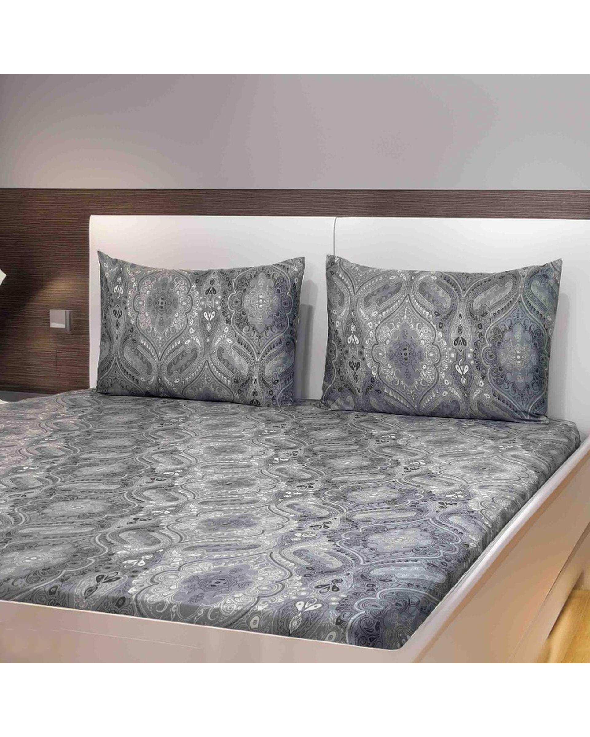 سرویس خواب یک نفره 3 تکه طوسی مانیکا هوم Monica Home مدل آسو
