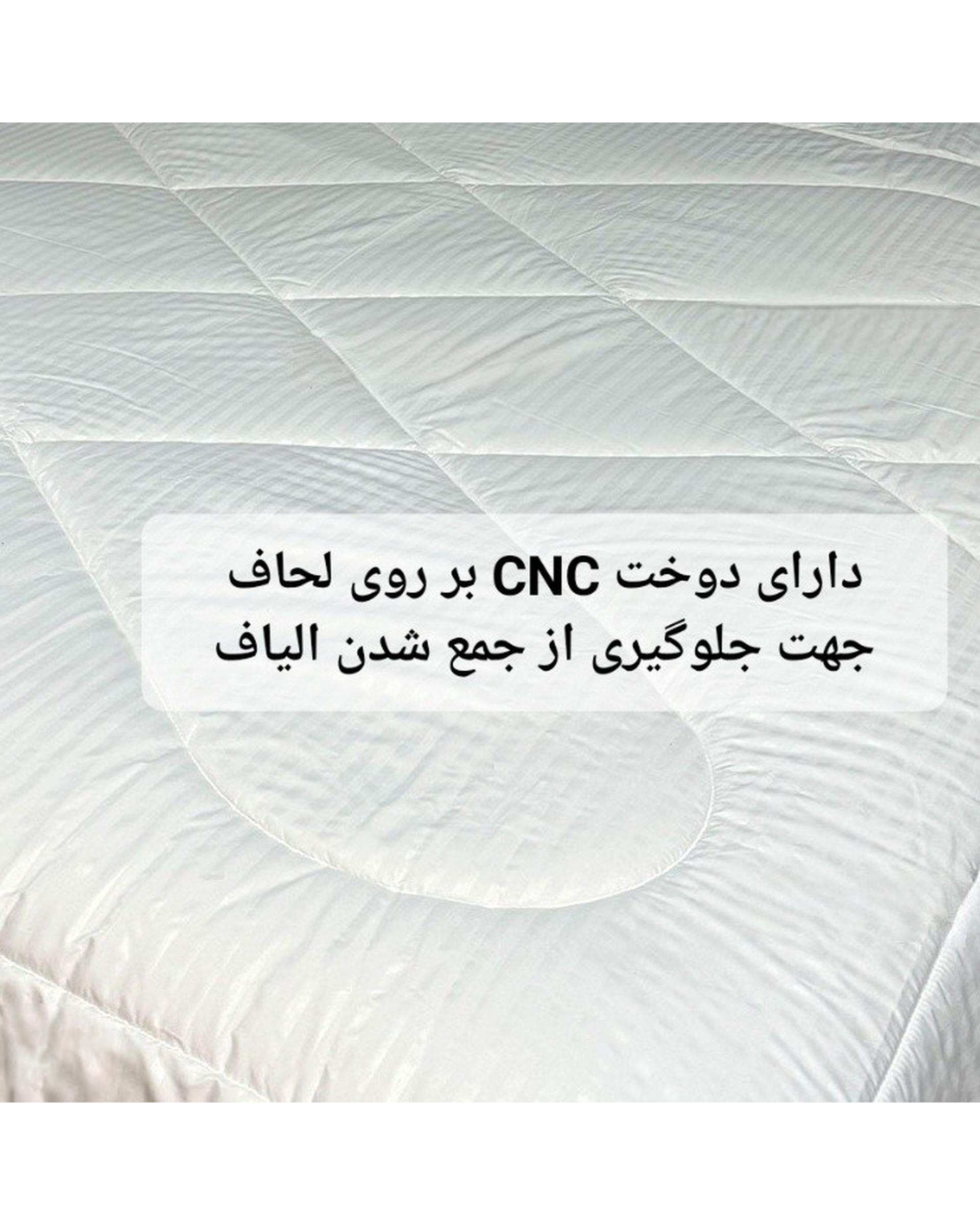 لحاف دو نفره لایت سفید مانیکا هوم Monica Home مدل هتلی PARALLE PLUS سایز 220×240 سانتی متر