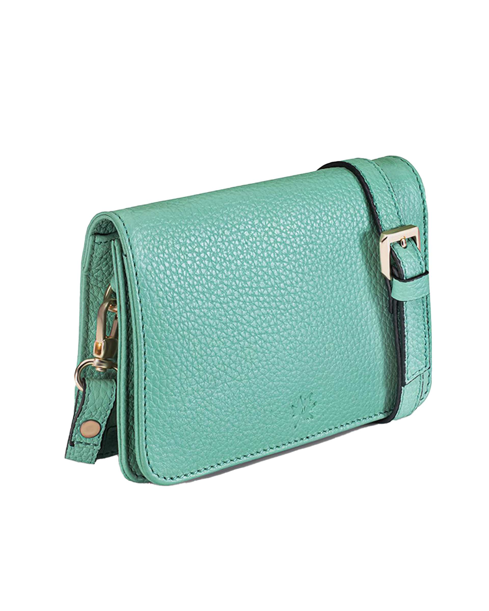 کیف چرم دوشی سبز نوین چرم Novin Leather مدل افروز LHB4388