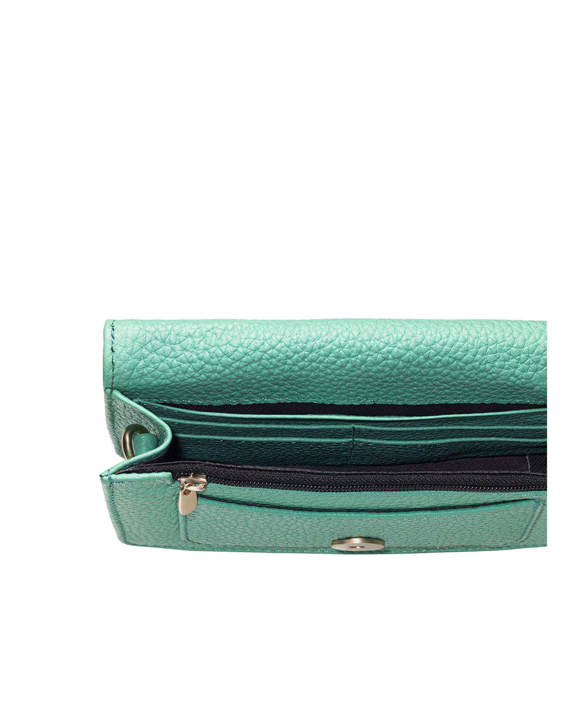 کیف چرم دوشی سبز نوین چرم Novin Leather مدل افروز LHB4388