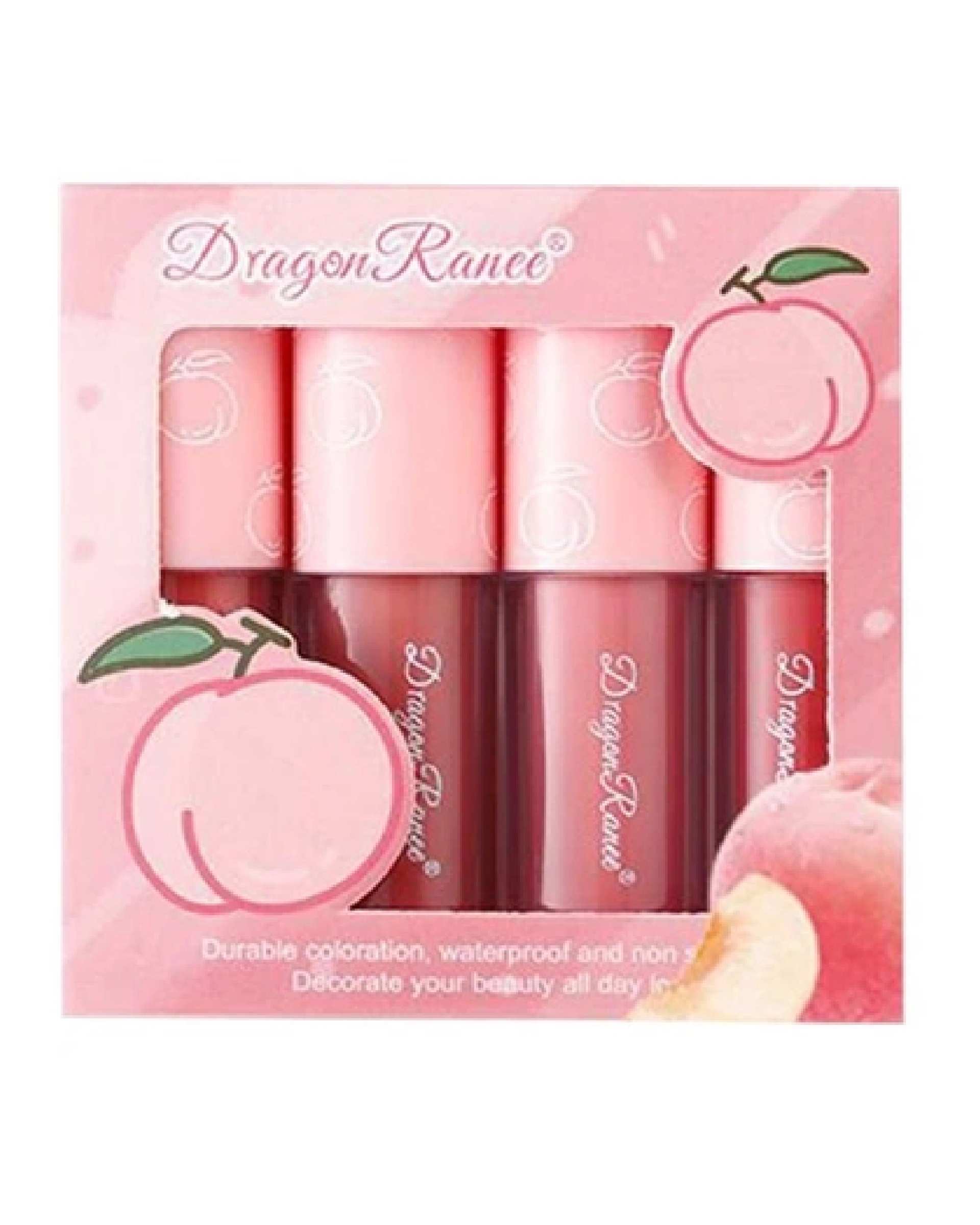 رژ لب مایع مات دراگون رانی Dragon Ranee مدل Peach بسته 4 عددی