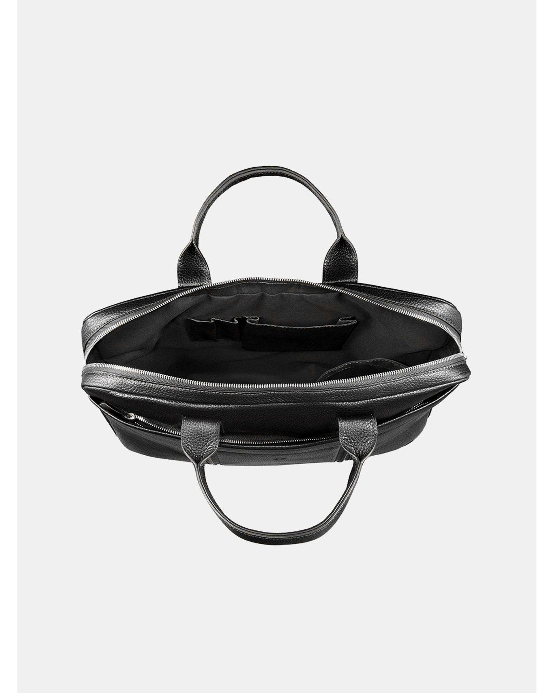 کیف اداری چرم مشکی نوین چرم Novin Leather مدل دو دسته هاوری BE4817