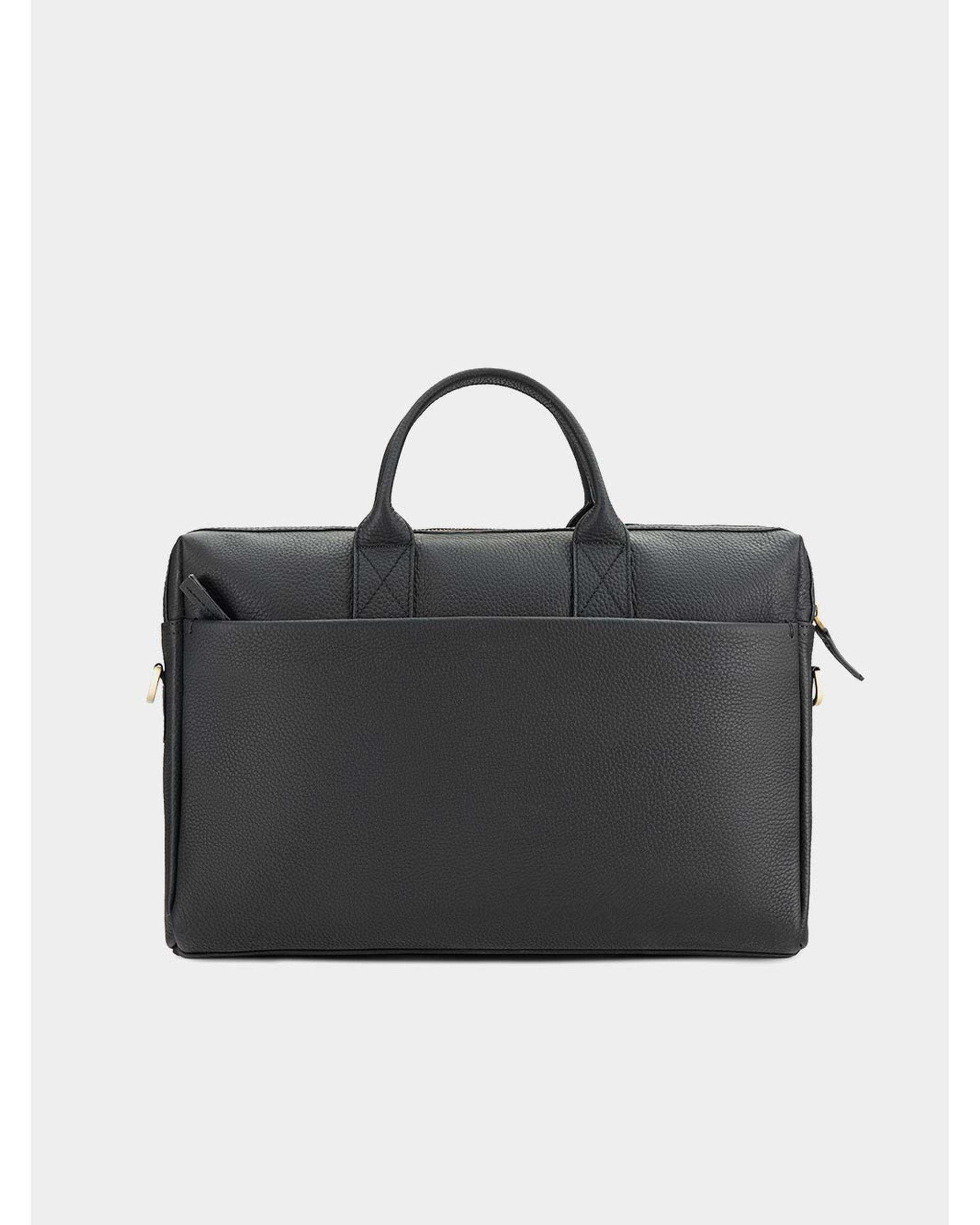 کیف اداری چرم مشکی سیاه قلم نوین چرم Novin Leather مدل موناکو BE4990