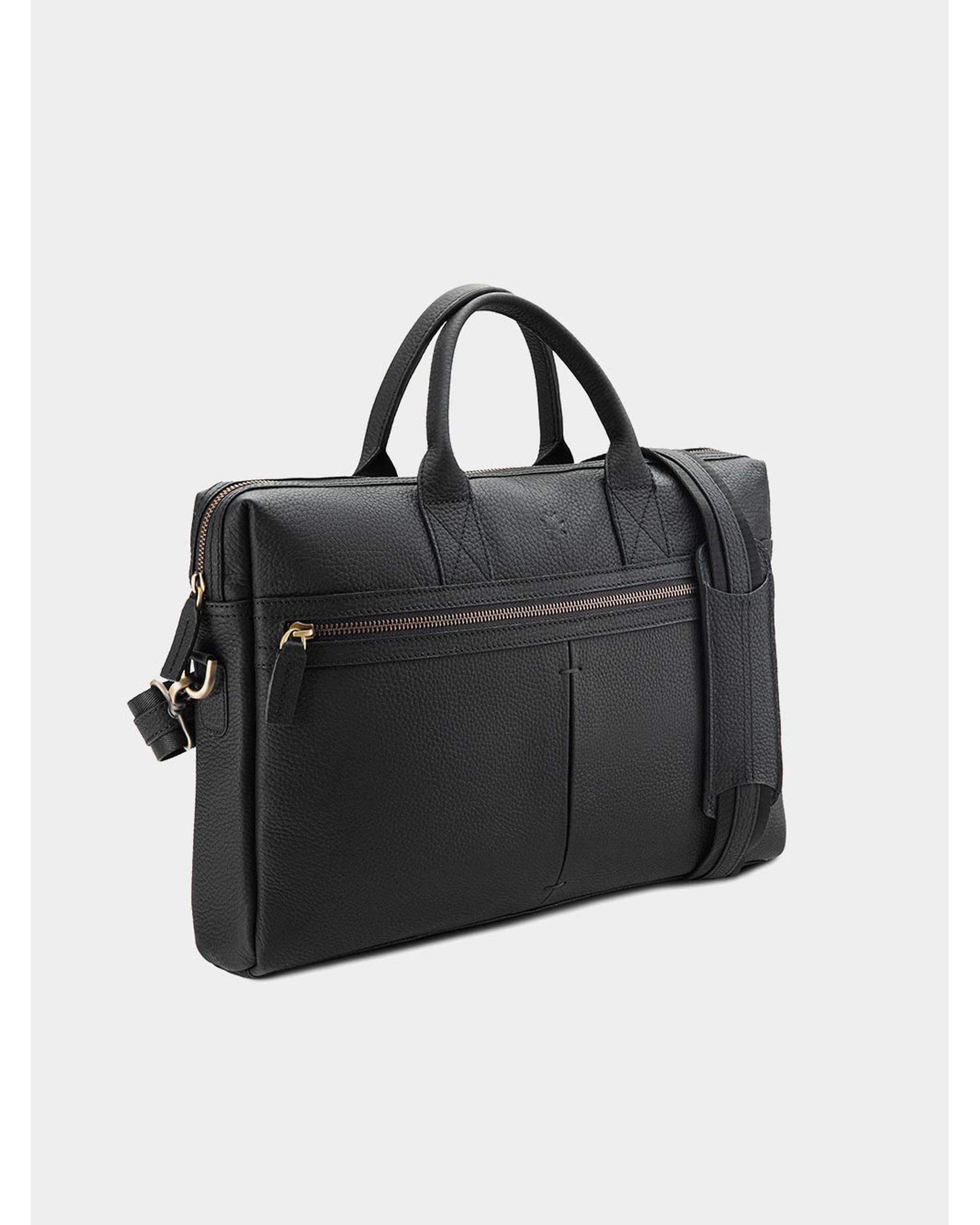 کیف اداری چرم مشکی سیاه قلم نوین چرم Novin Leather مدل موناکو BE4990