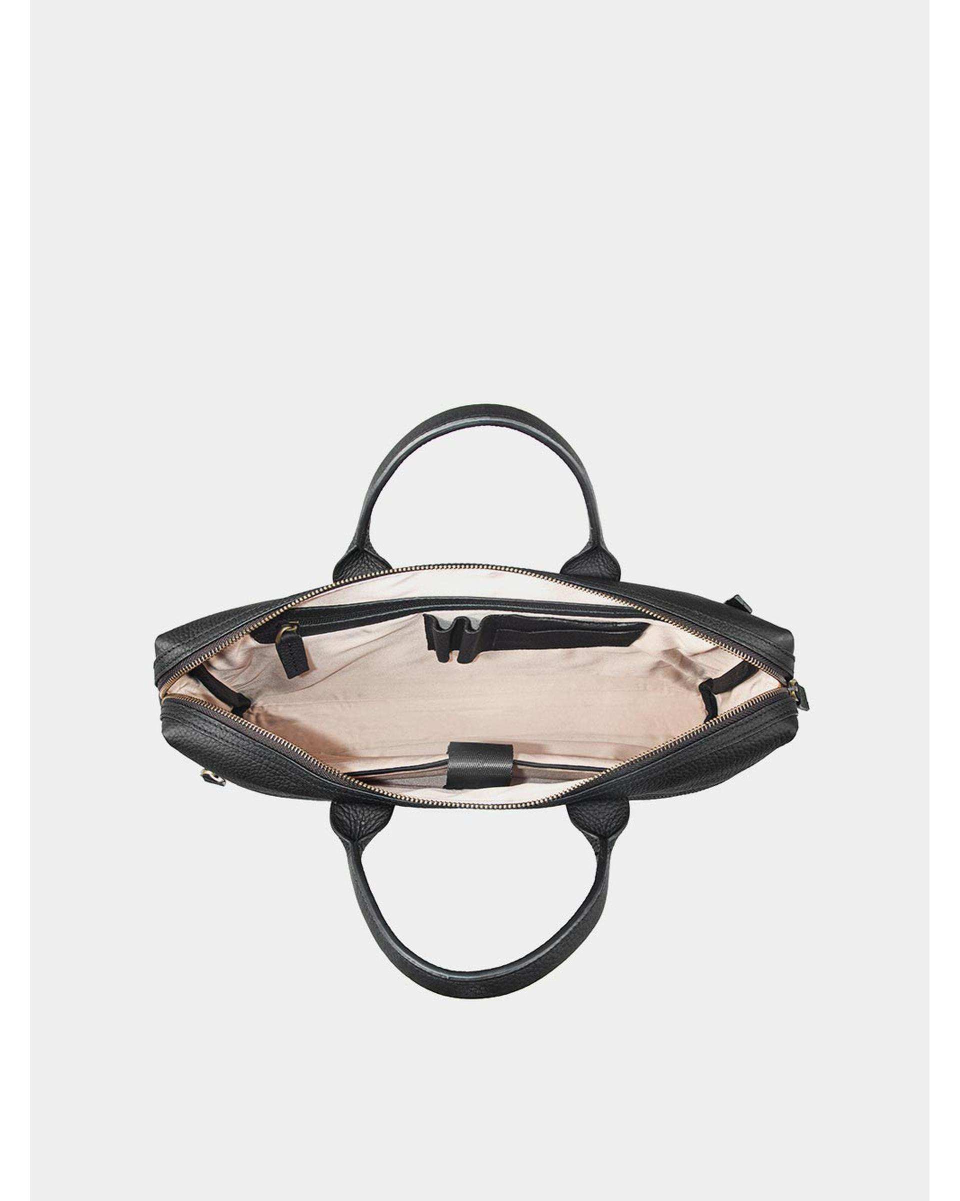 کیف اداری چرم مشکی سیاه قلم نوین چرم Novin Leather مدل موناکو BE4990