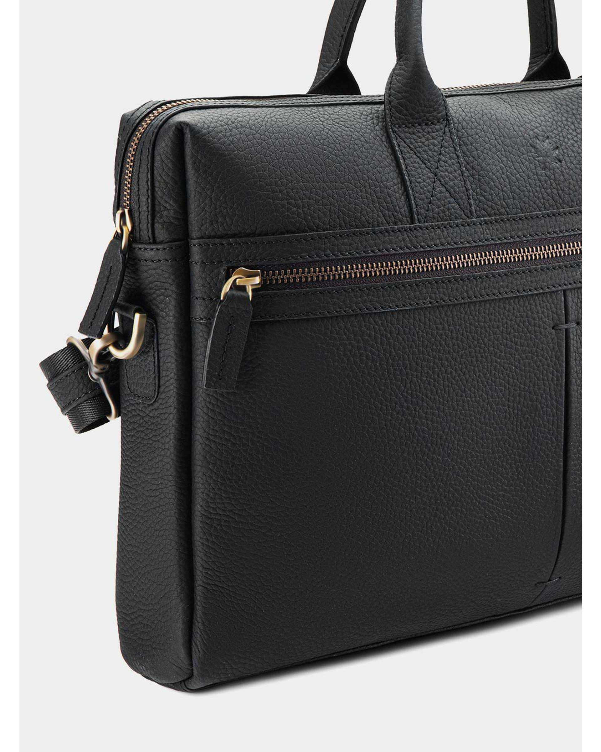 کیف اداری چرم مشکی سیاه قلم نوین چرم Novin Leather مدل موناکو BE4990