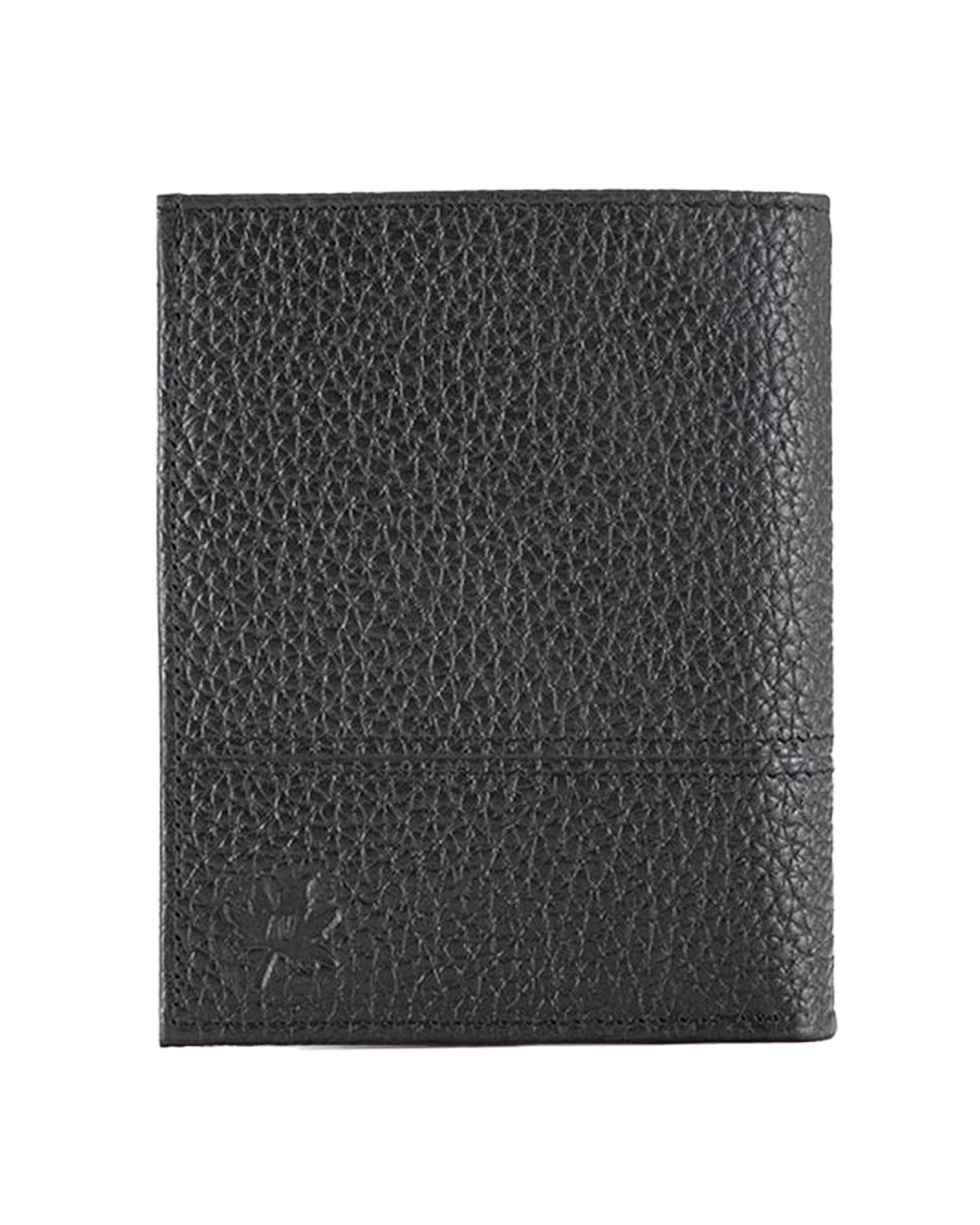 کیف پول جیبی چرم مردانه مشکی نسکافه ای نوین چرم Novin Leather مدل سه آلبوم اسرار PE2529