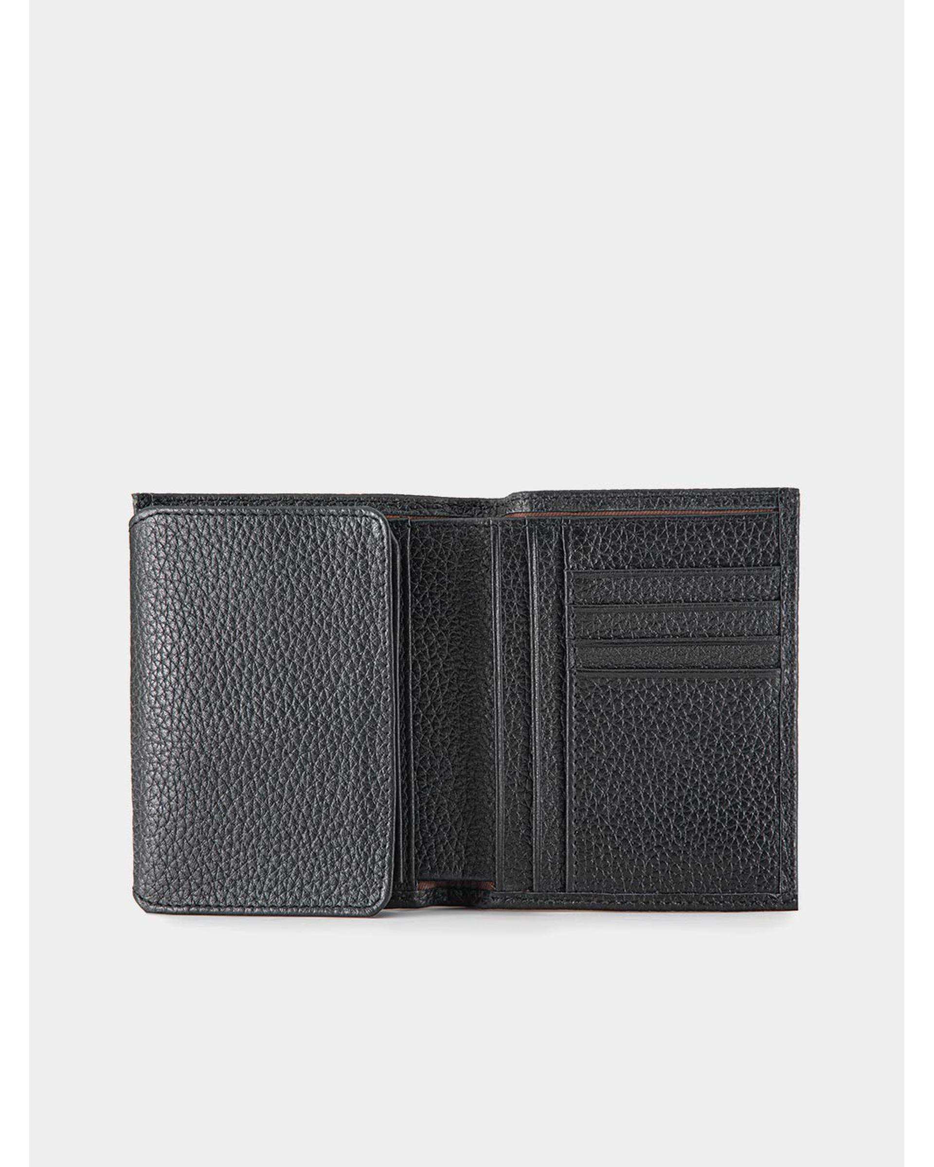 کیف پول جیبی چرم مردانه مشکی نسکافه ای نوین چرم Novin Leather مدل سه آلبوم اسرار PE2529