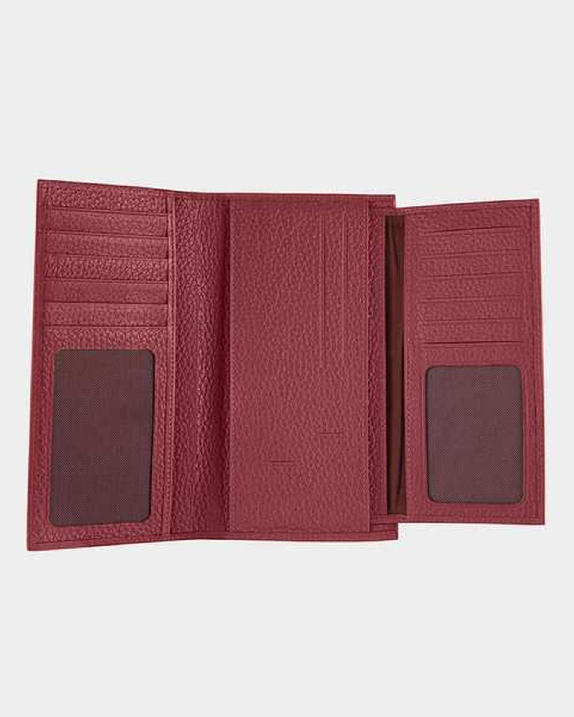 کیف پول کتی چرم مردانه زرشکی نوین چرم Novin Leather مدل والدمار WT2072