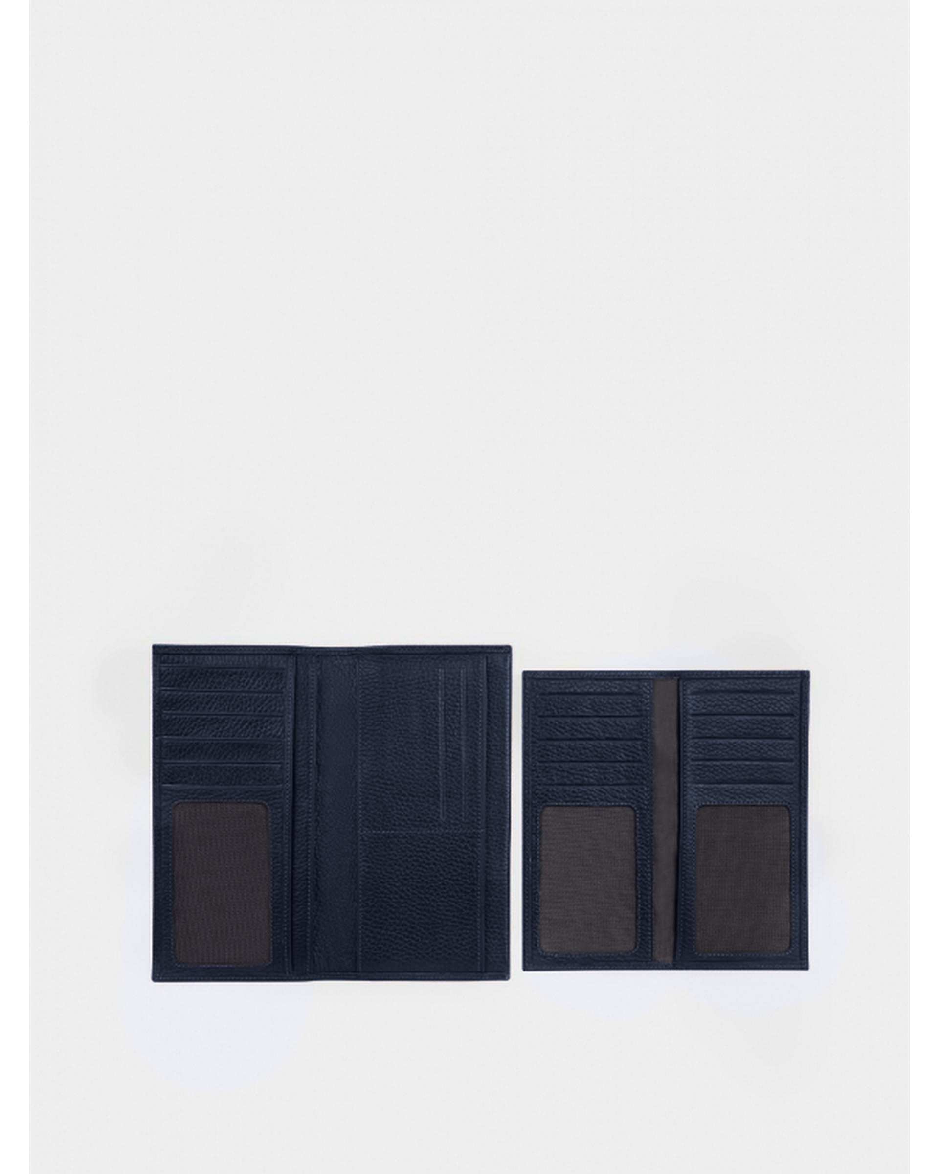 کیف پول کتی چرم مردانه سرمه ای نوین چرم Novin Leather مدل والدمار WT2072