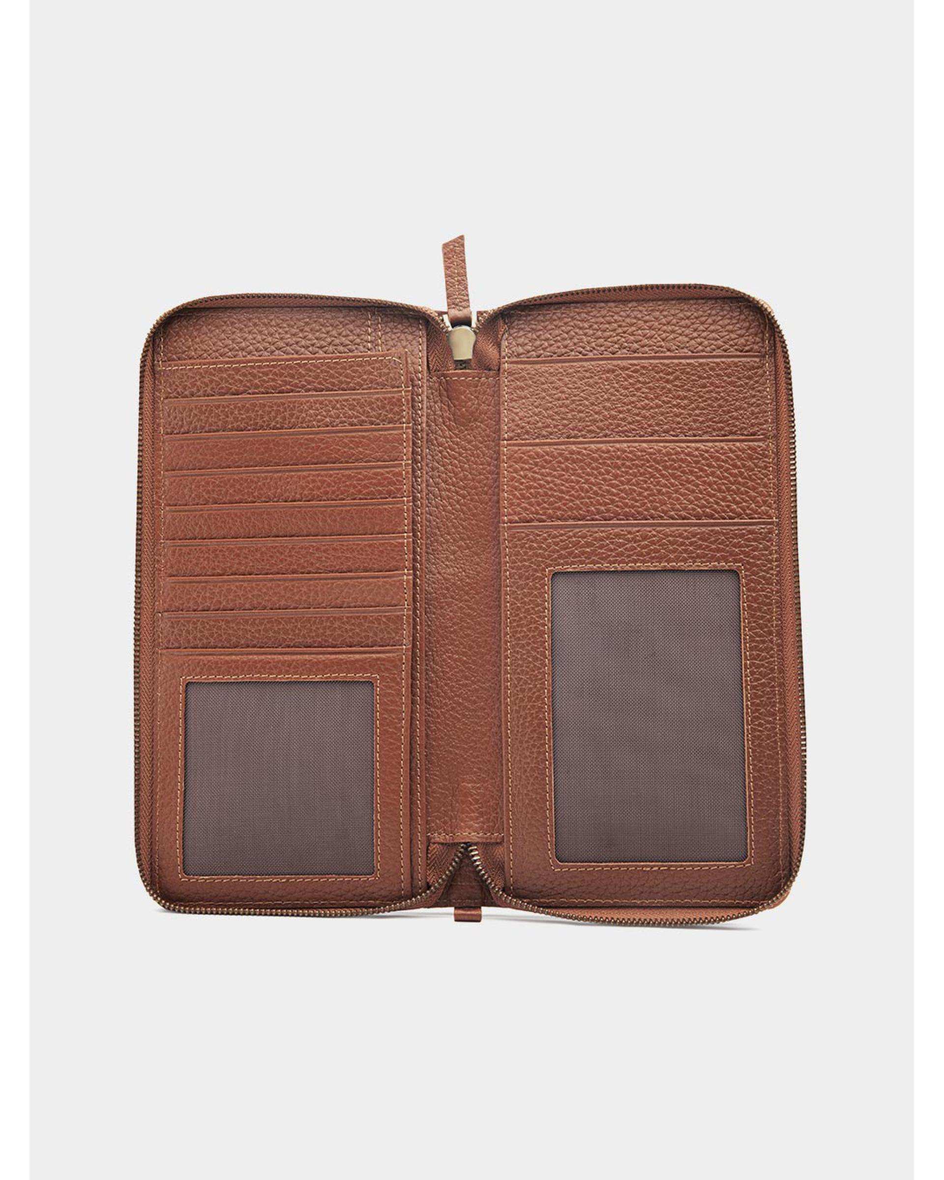 جلد دسته چک چرم عسلی نوین چرم Novin Leather مدل کسری فلوتر BNC338