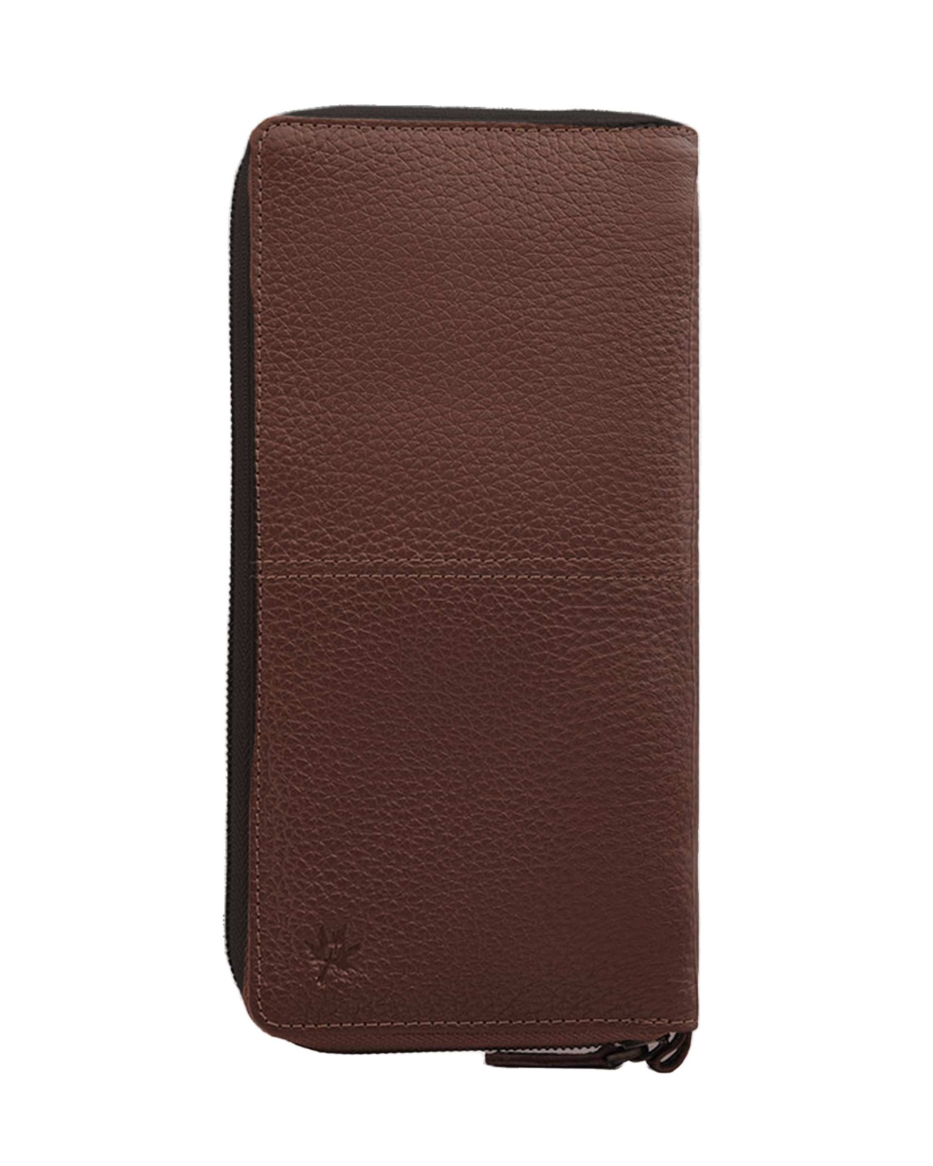 جلد دسته چک چرم قهوه ای نوین چرم Novin Leather مدل کسری فلوتر BNC338