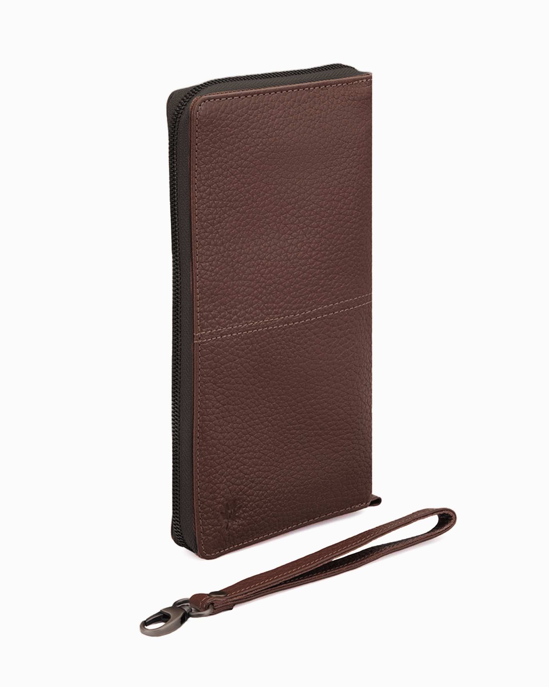 جلد دسته چک چرم قهوه ای نوین چرم Novin Leather مدل کسری فلوتر BNC338