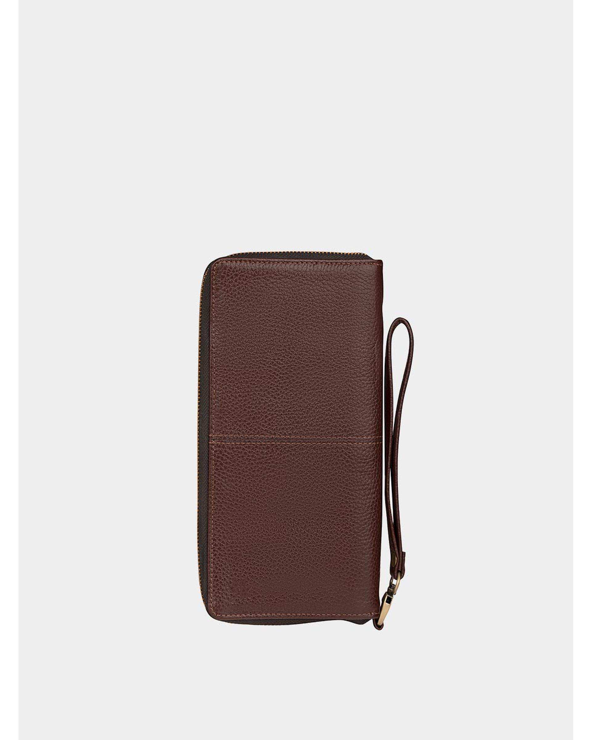 جلد دسته چک چرم قهوه ای نوین چرم Novin Leather مدل کسری فلوتر BNC338