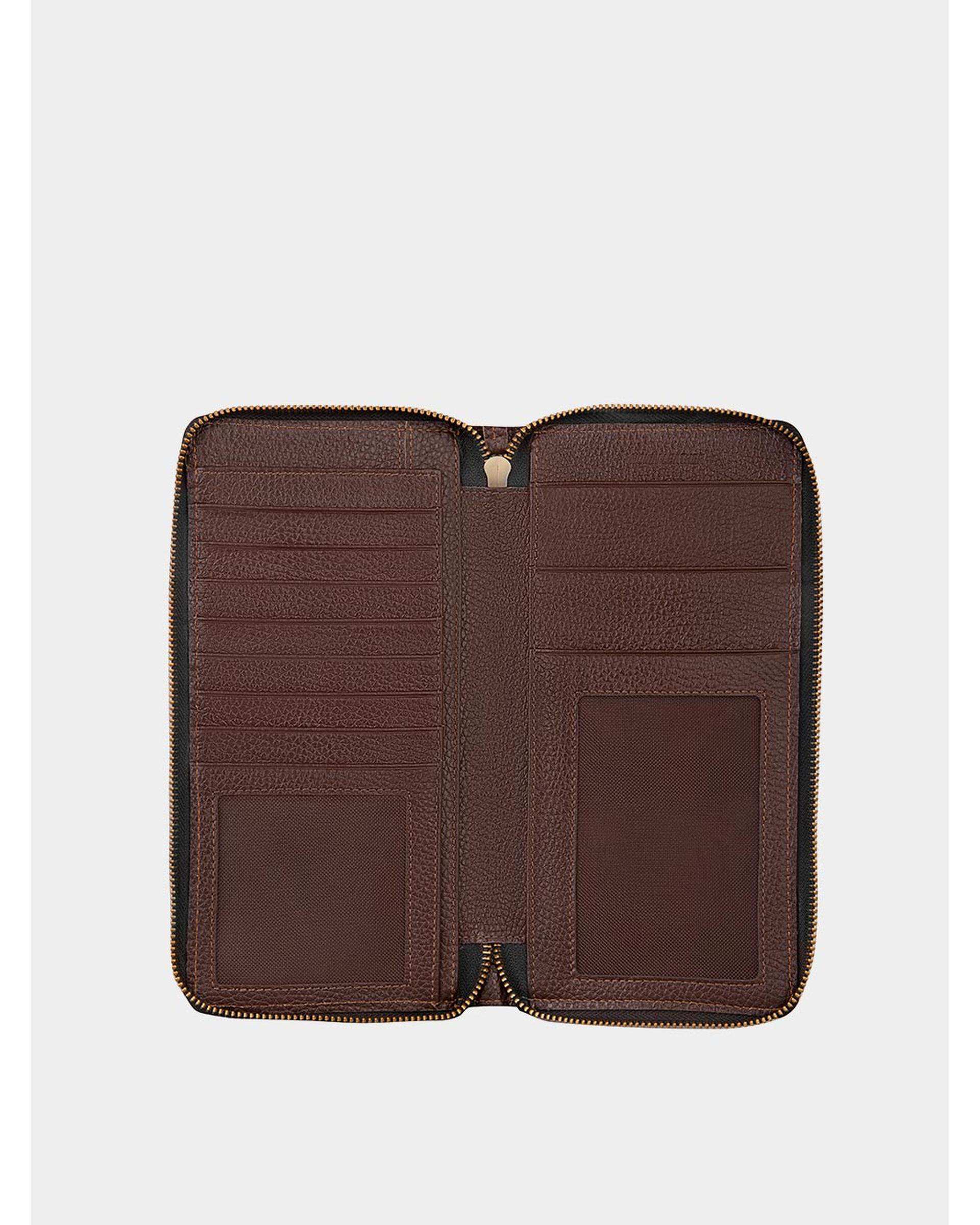 جلد دسته چک چرم قهوه ای نوین چرم Novin Leather مدل کسری فلوتر BNC338