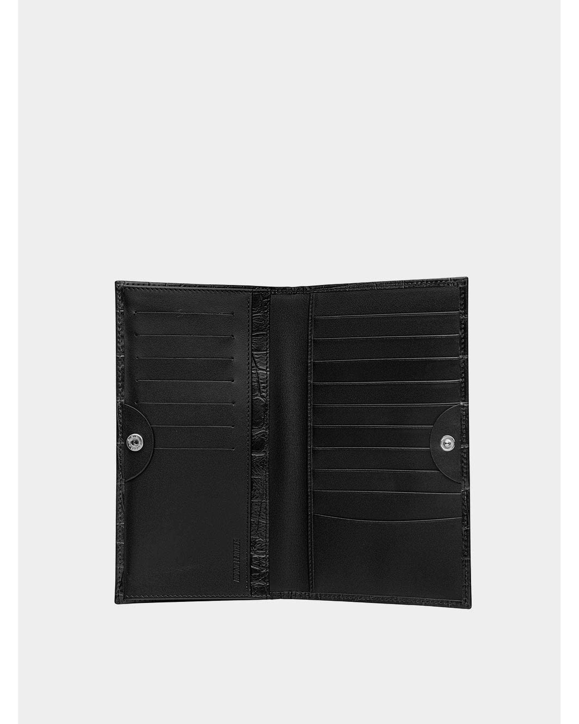 کیف پول کتی چرم مشکی نوین چرم Novin Leather مدل هوگل WT2139