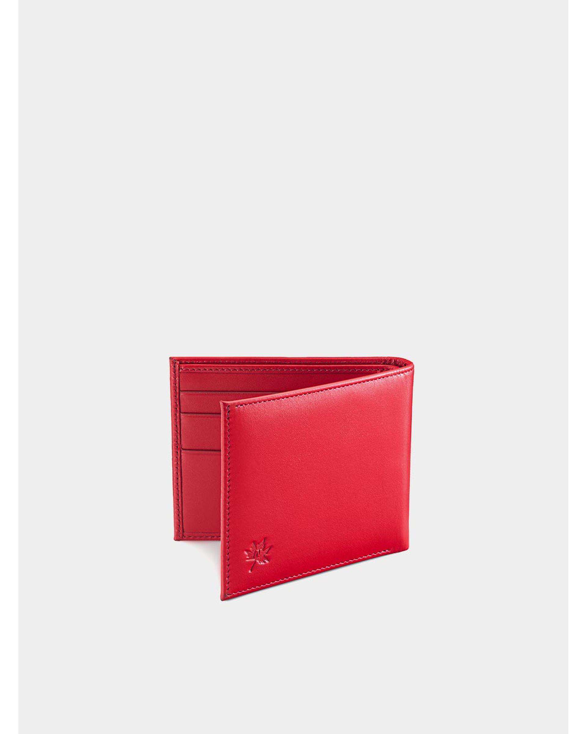 کیف پول جیبی چرم زنانه قرمز نوین چرم Novin Leather مدل آمادورا PE2657