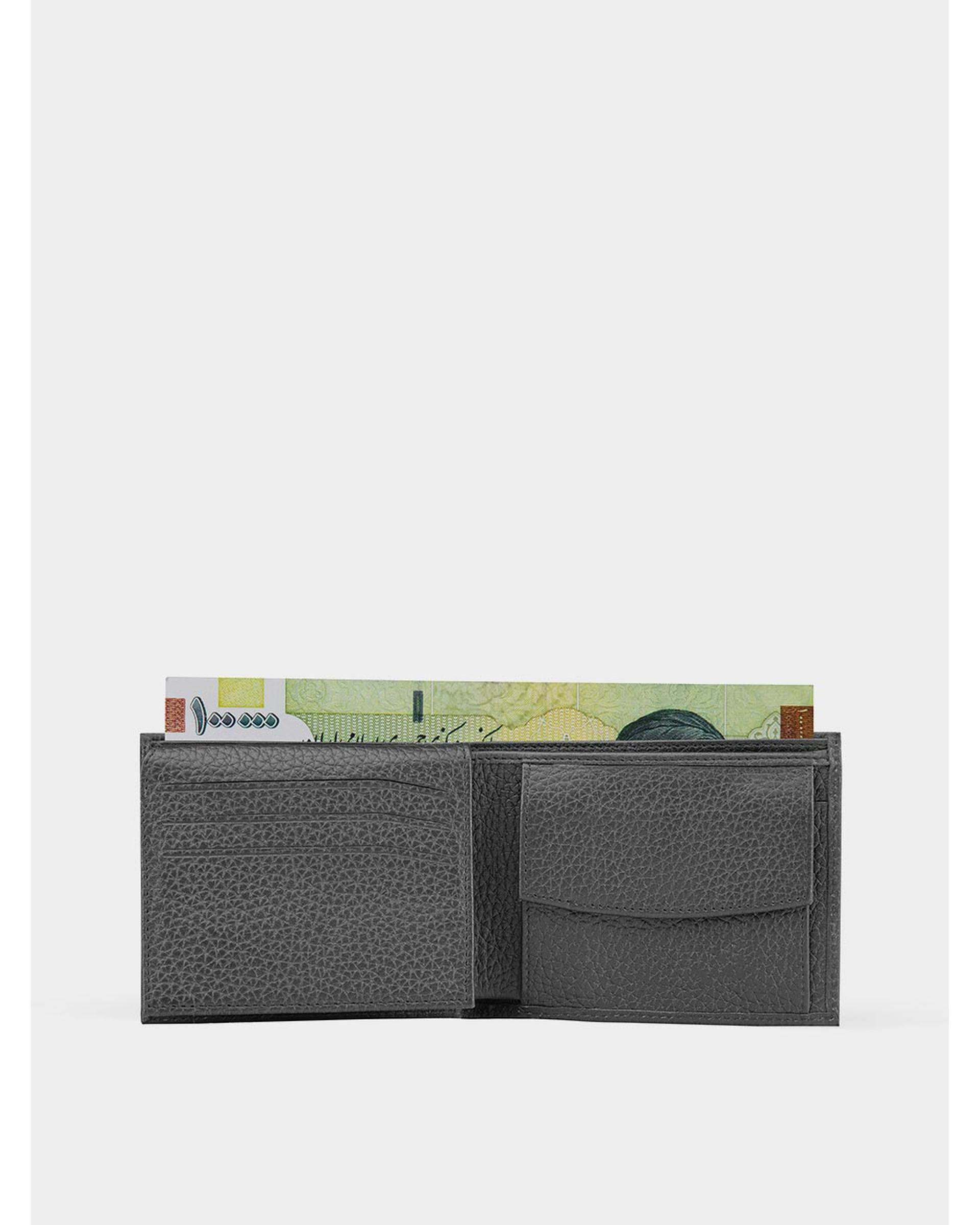 کیف پول جیبی چرم مشکی نوین چرم Novin Leather مدل ولگا PE2663