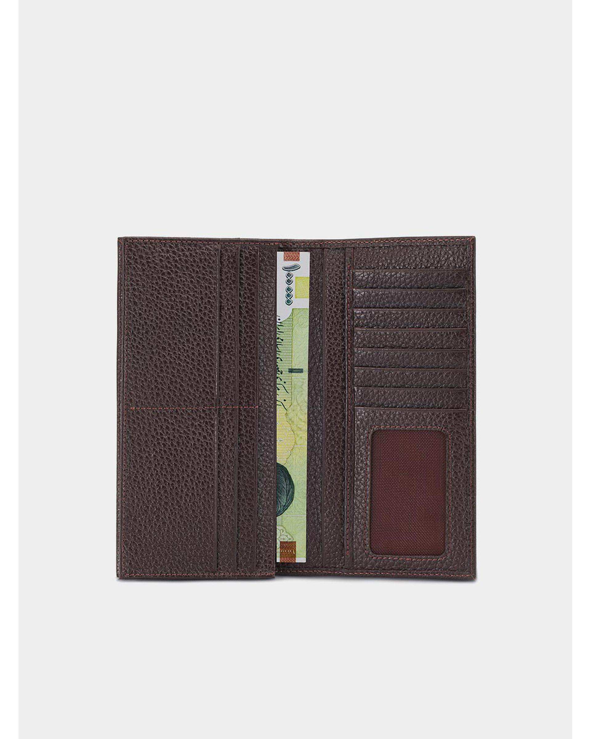کیف پول کتی چرم قهوه ای نوین چرم Novin Leather مدل نویان WT2147