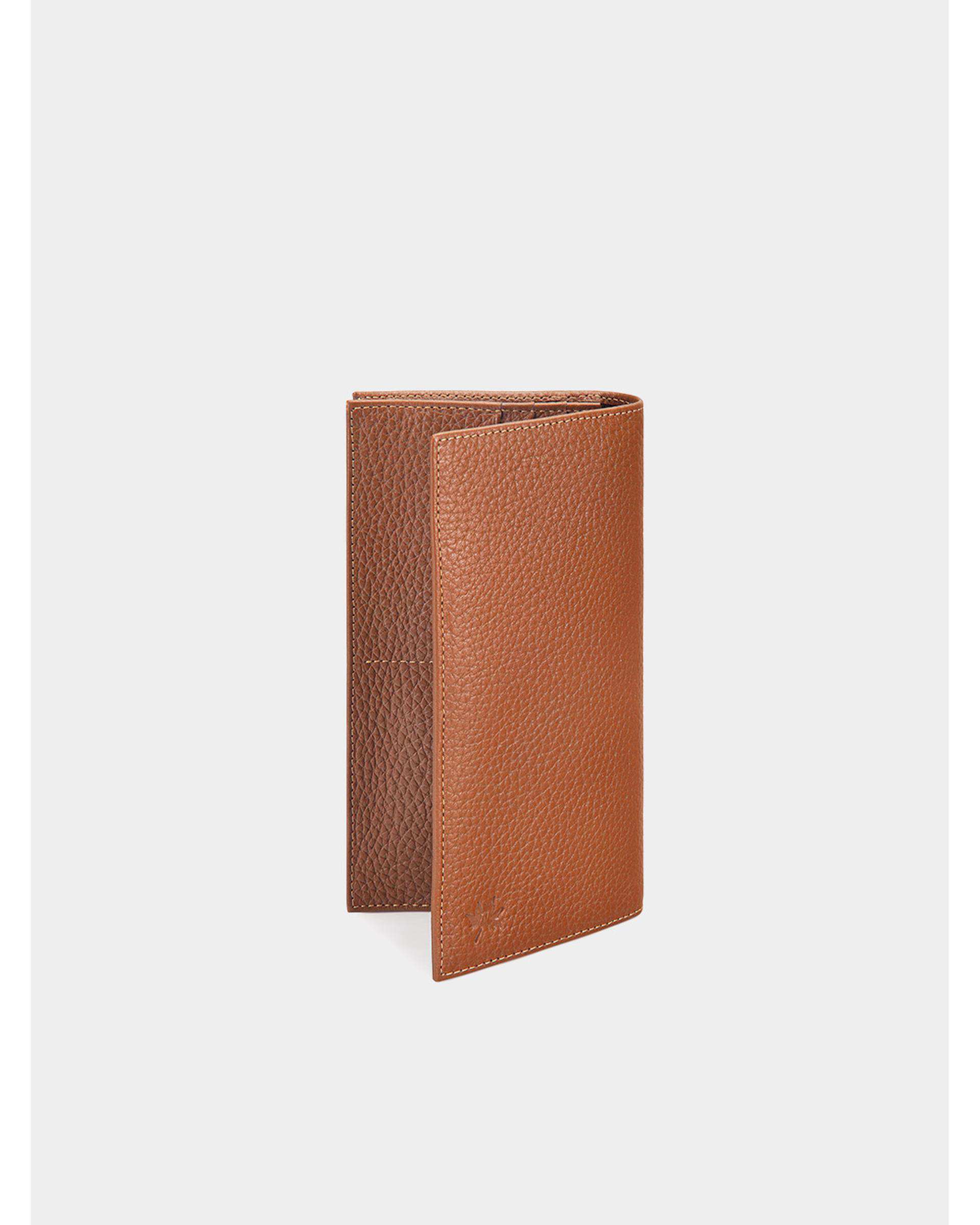 کیف پول کتی چرم عسلی نوین چرم Novin Leather مدل نویان WT2147