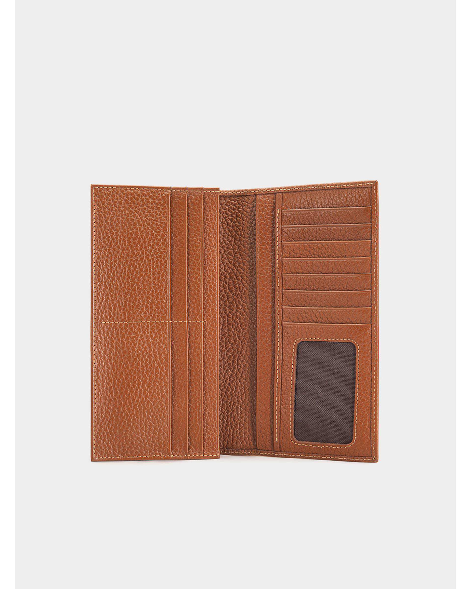 کیف پول کتی چرم عسلی نوین چرم Novin Leather مدل نویان WT2147