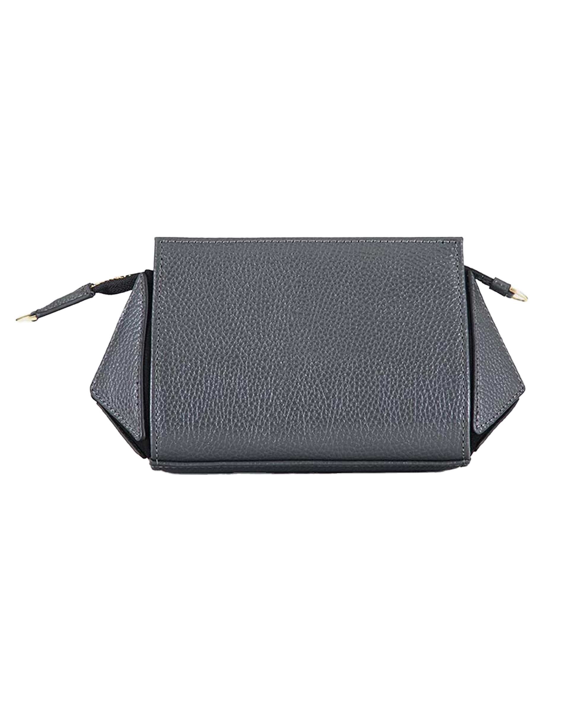 کیف دوشی چرم زنانه طوسی مشکی نوین چرم Novincharm مدل باوین LHB5050