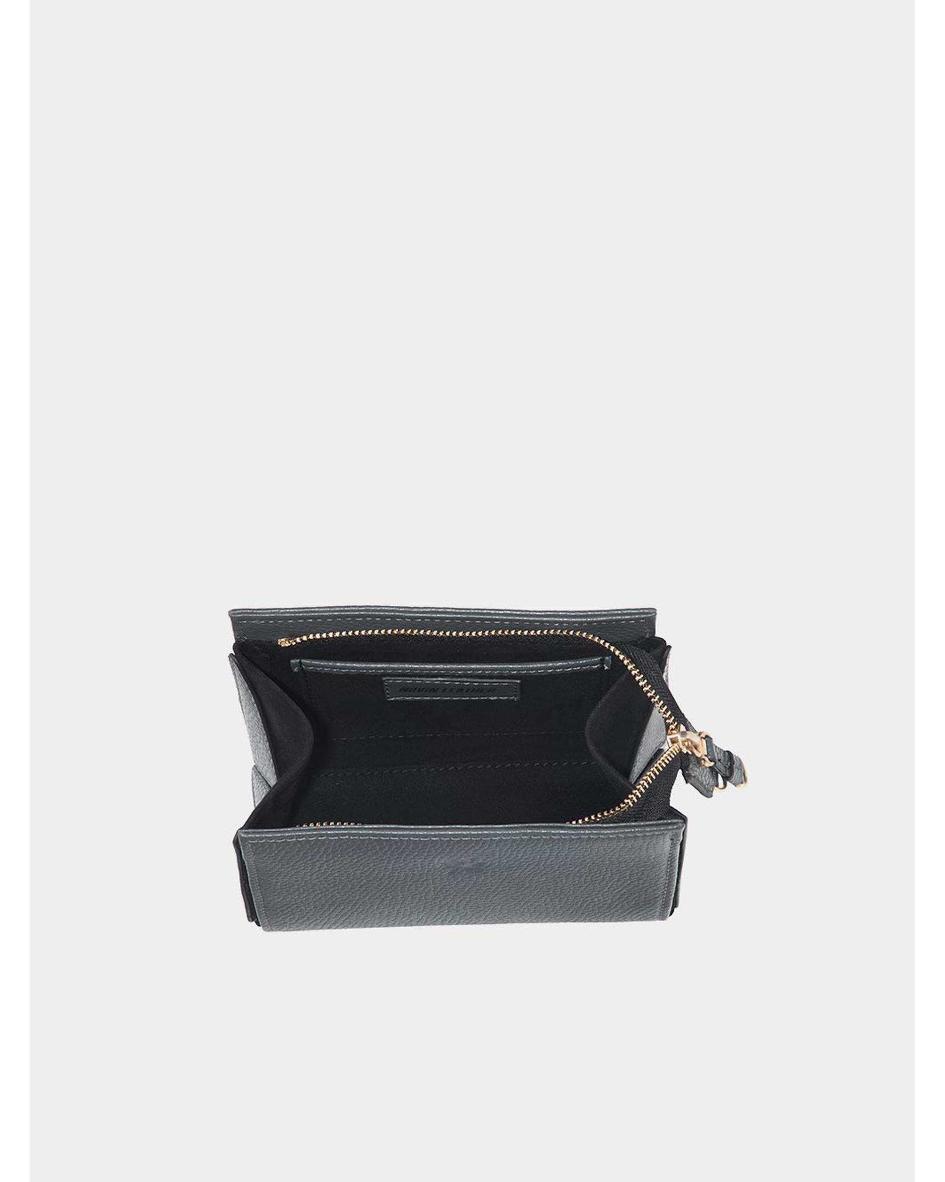 کیف دوشی چرم زنانه طوسی مشکی نوین چرم Novincharm مدل باوین LHB5050