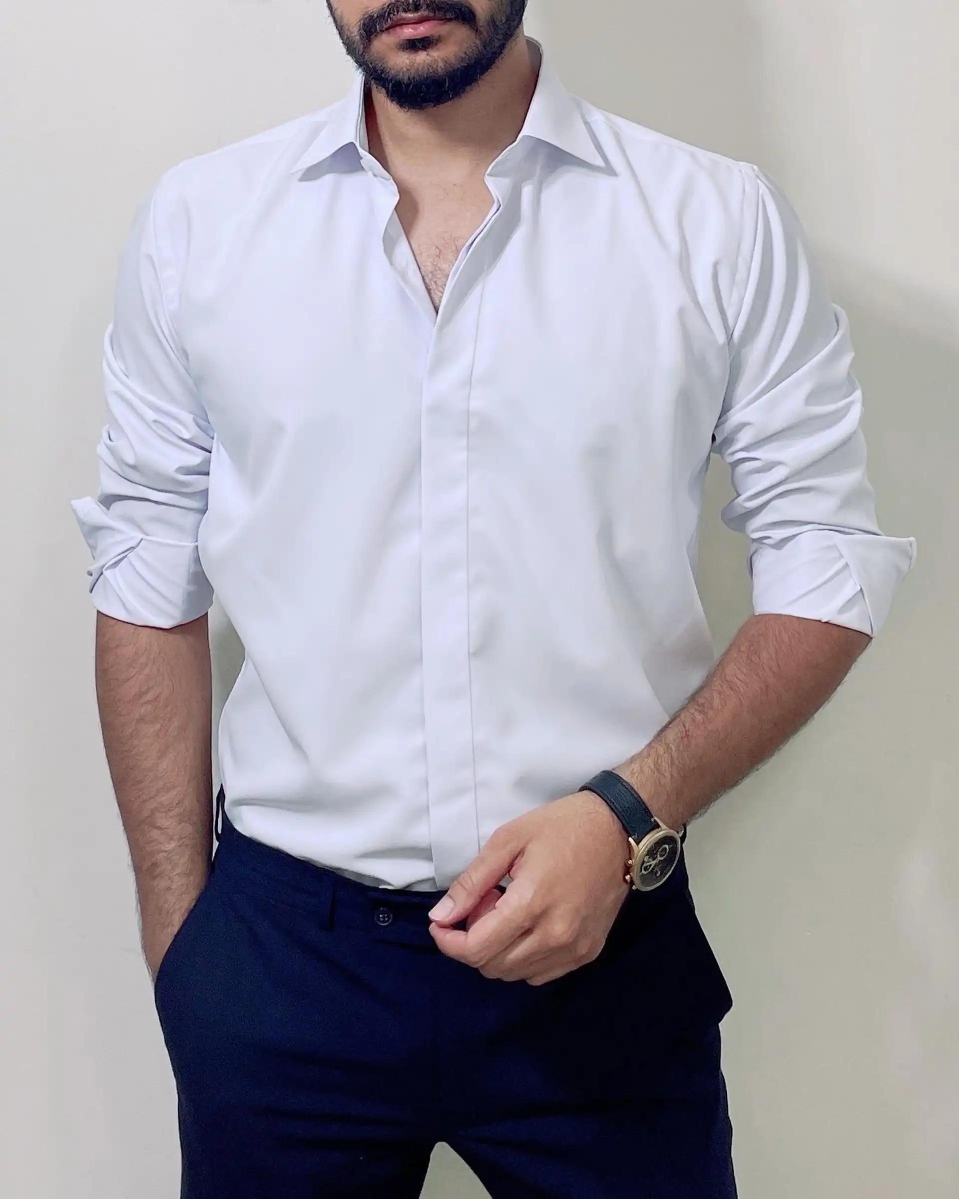 پیراهن مردانه سفید دیورسو Diverso کد 4898