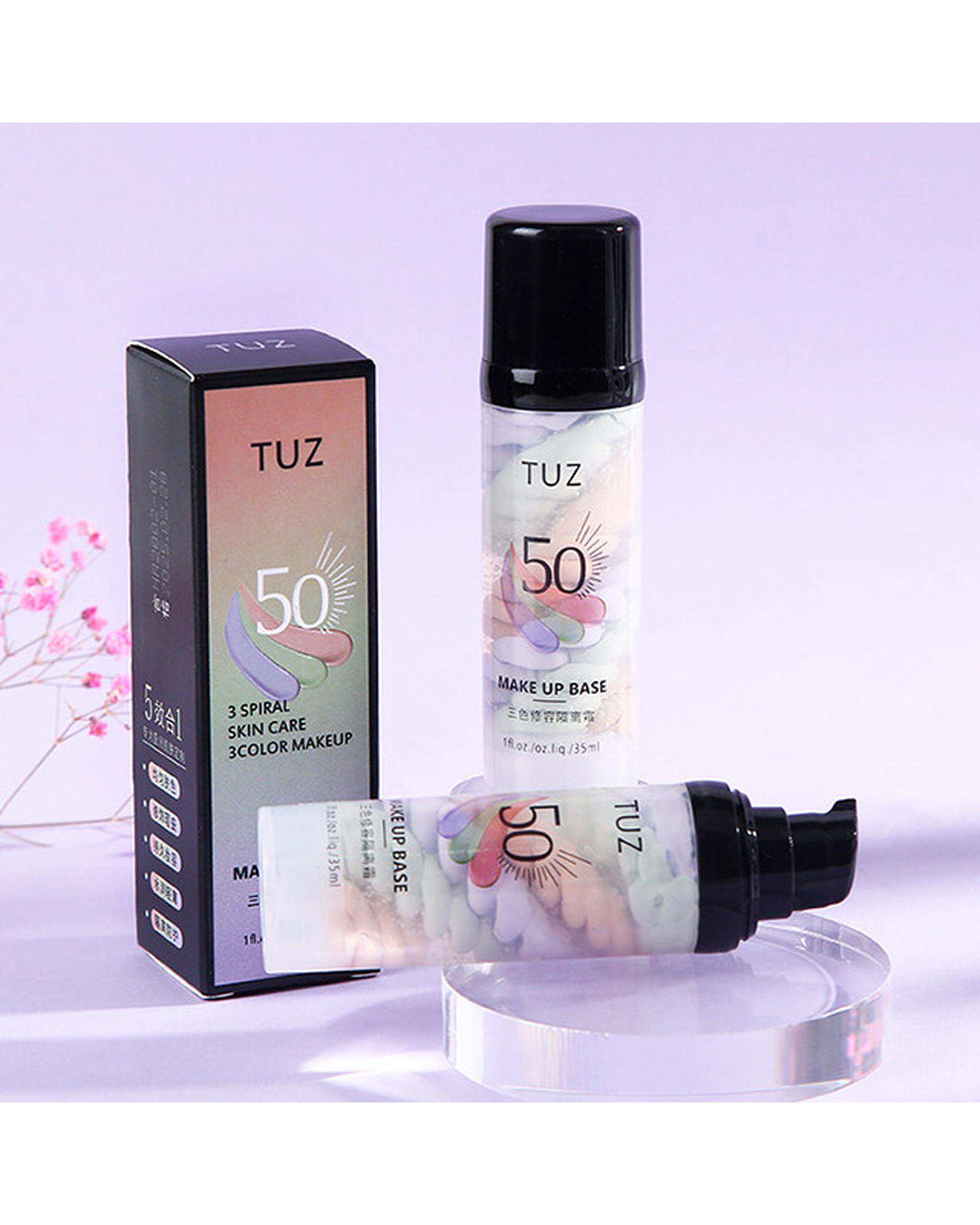 پرایمر تثبیت کننده آرایش توز TUZ مناسب برای انواع پوست شماره 50 حجم 35ml