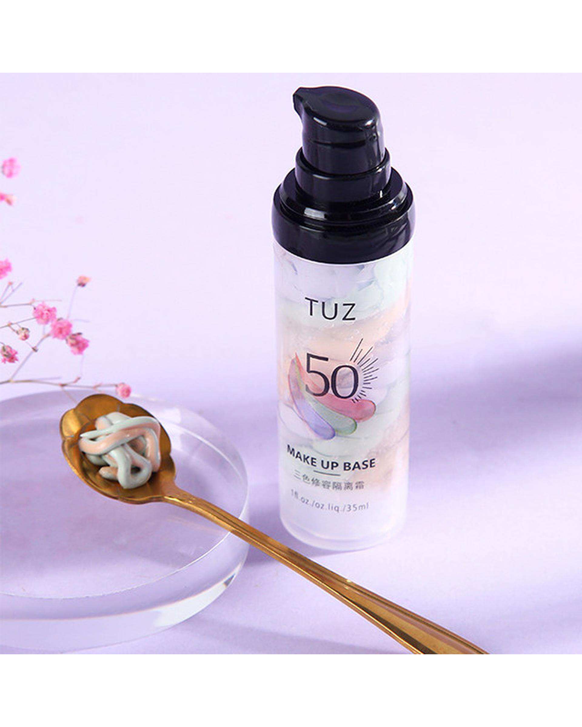 پرایمر تثبیت کننده آرایش توز TUZ مناسب برای انواع پوست شماره 50 حجم 35ml