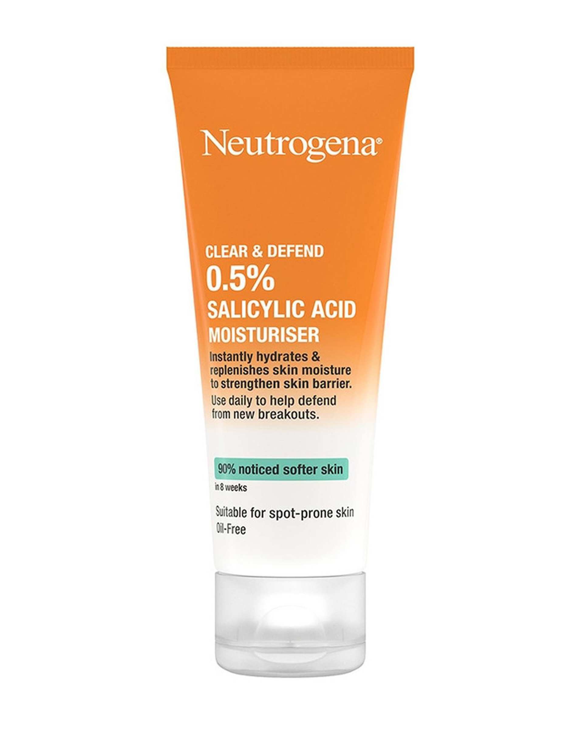 کرم مرطوب کننده و ضد لک نوتروژینا Neutrogena مدل Clear & Defend حاوی سالیسیلیک اسید 0.5%
