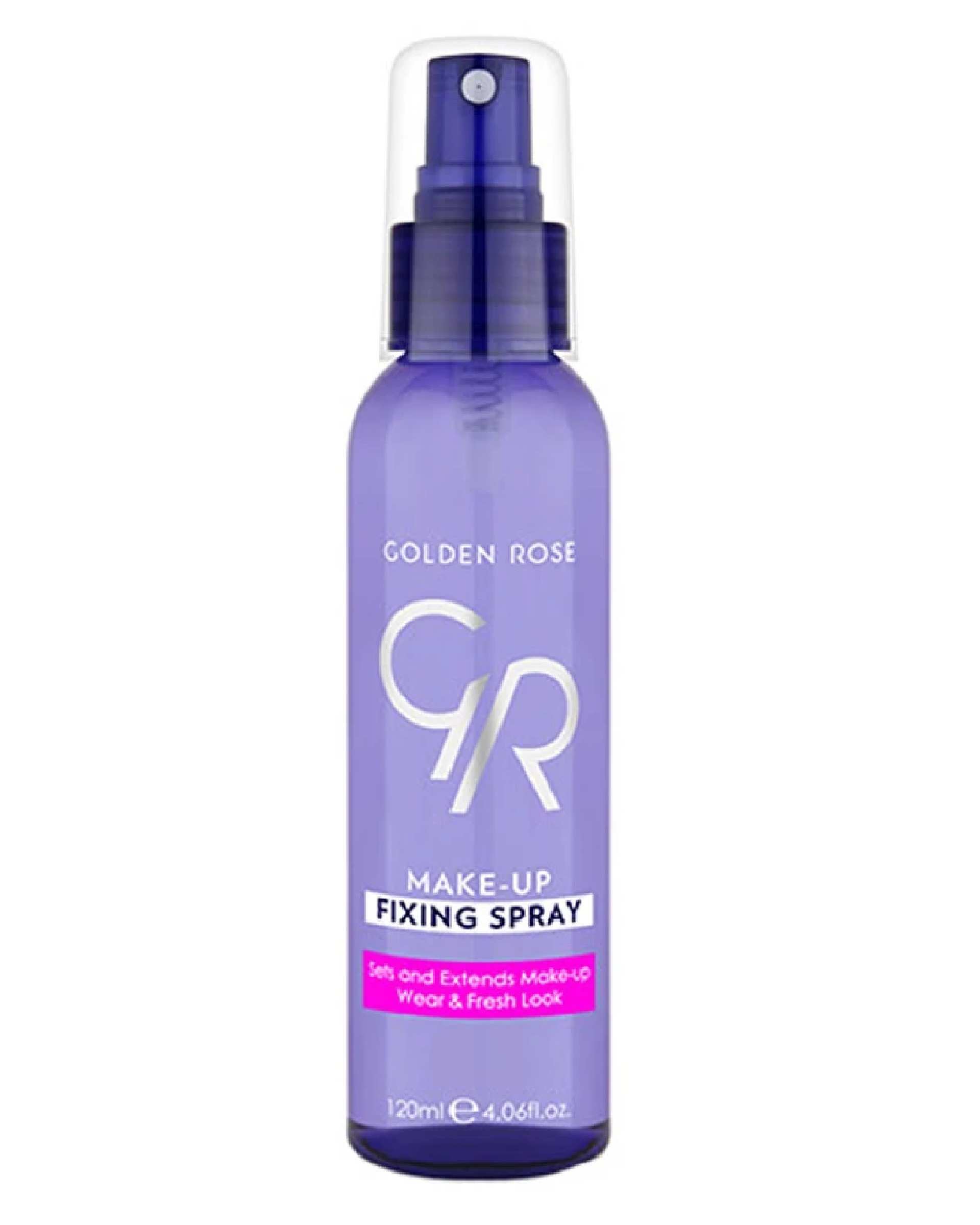 اسپری فیکس و تثبیت کننده آرایش گلدن رز GOLDEN ROSE مدل Fixing حجم 120 میلی لیتر