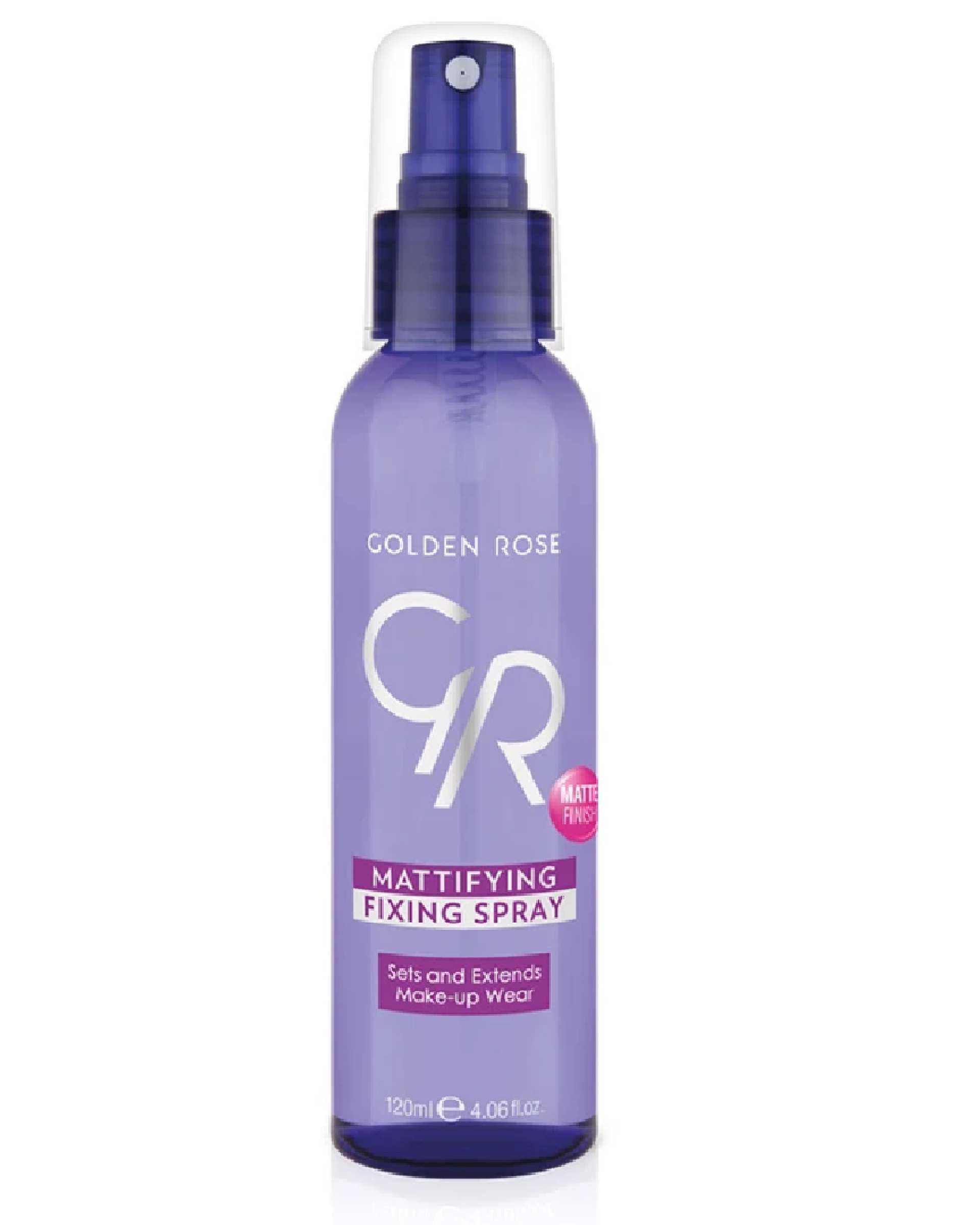 اسپری فیکس و تثبیت کننده آرایش گلدن رز GOLDEN ROSE مدل Fixing حجم 120 میلی لیتر