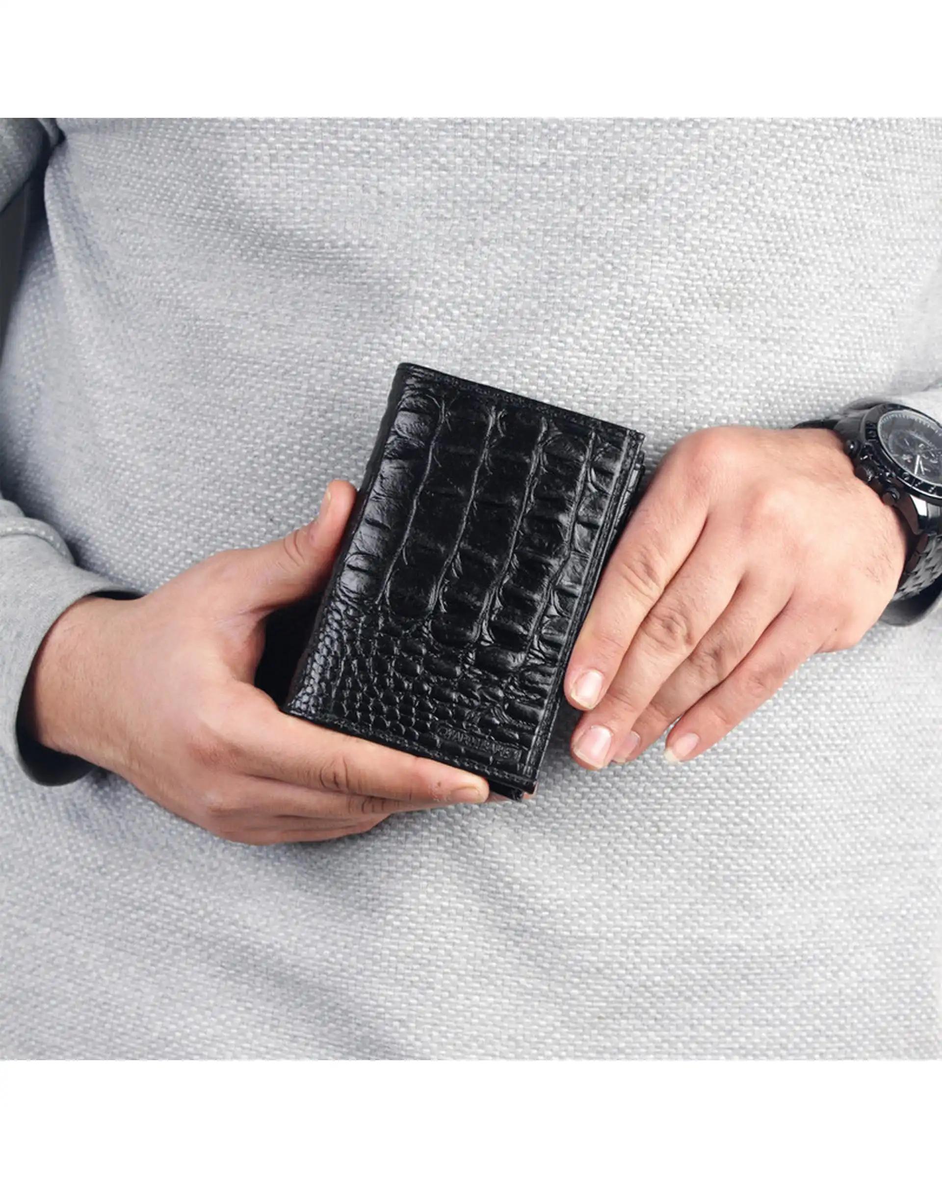 کیف پول چرم مردانه مشکی چرم بارز Charm Barez مدل DM102.KO